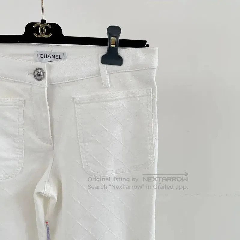Chanel Chanel White Cotton Women's Denim Pants . Size 23" - 3 Thumbnail