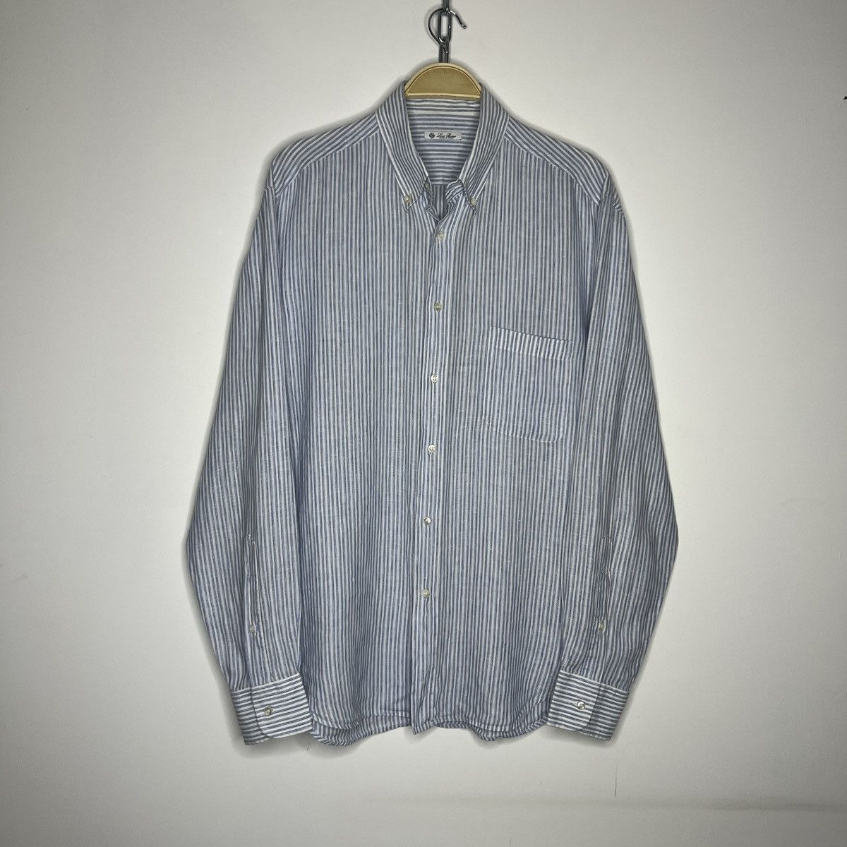 Loro Piana Loro Piana Light Blue White Old money Linen Shirt Button Up Size US XL / EU 56 / 4 - 1 Thumbnail
