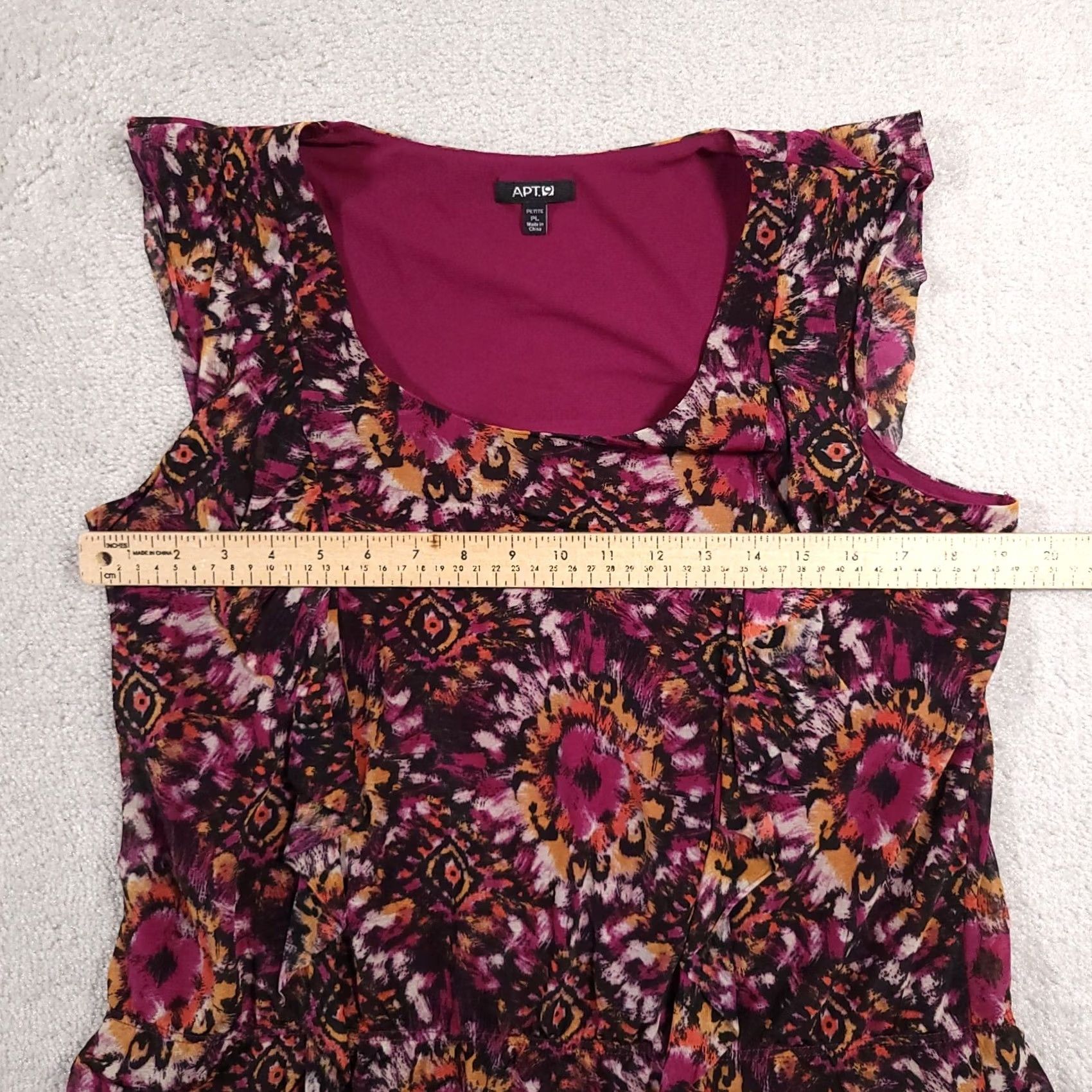 Apt. 9 Apt 9 Shirt Womens PL Petite Multicolored Print Sleeveless Tank Lined Boho Size L / US 10 / IT 46 - 5 Thumbnail