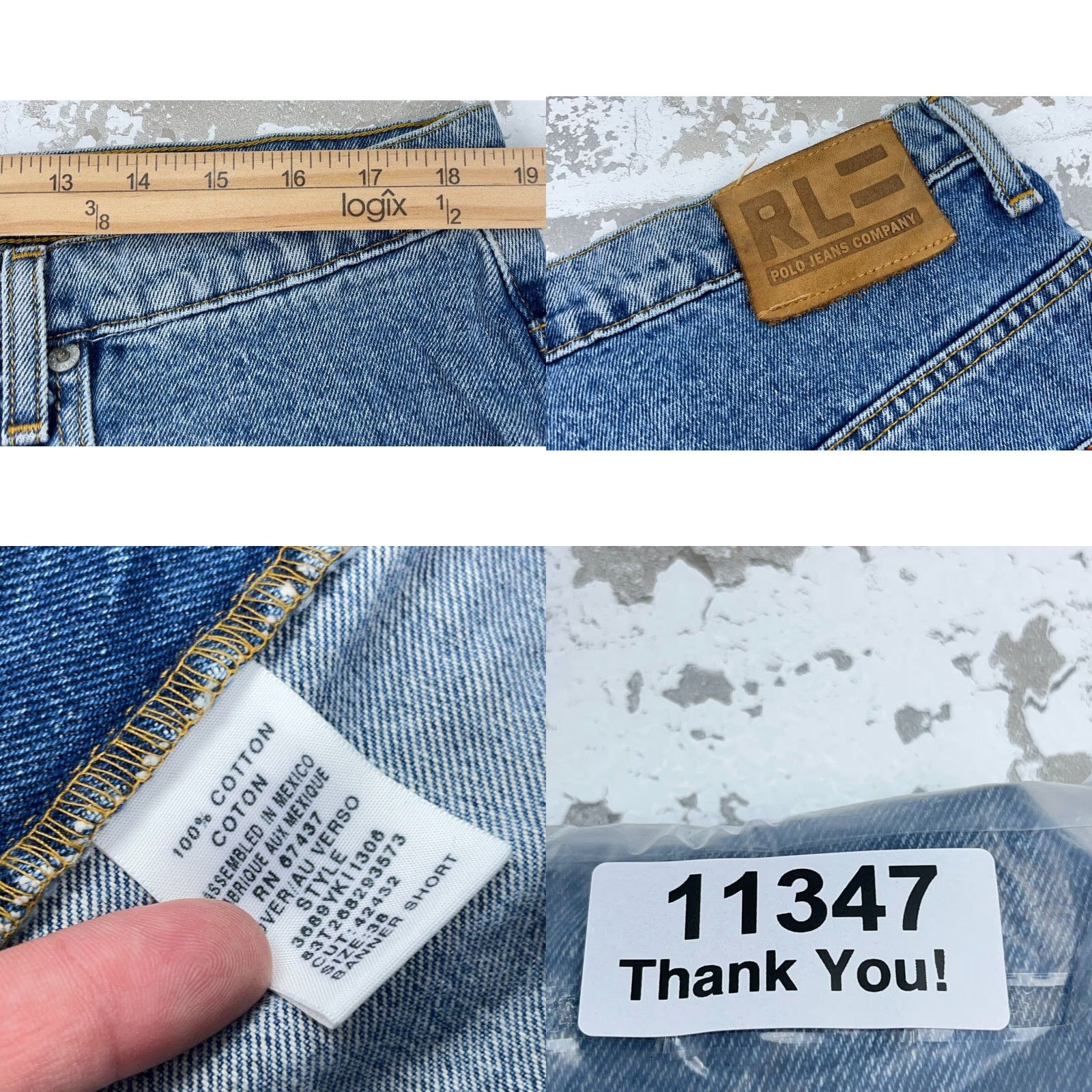 Ralph Lauren VINTAGE Ralph Lauren Shorts Men 38 Denim Baggy Jorts Bermuda 90s Rockabilly Hip Hop Hipster Casual Workwear Blue Size US 38 / EU 54 - 8 Thumbnail