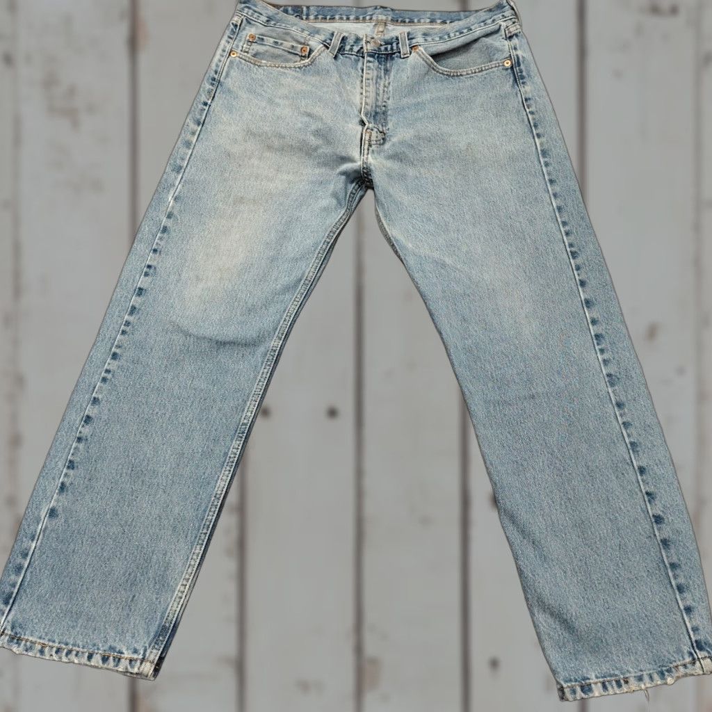 Levi's Levi's 505 Jeans Men's Regular Blue Straight Light Wash Denim Pants 36x29 Belt Loops 5-Pocket Size US 36 / EU 52 - 1 Thumbnail