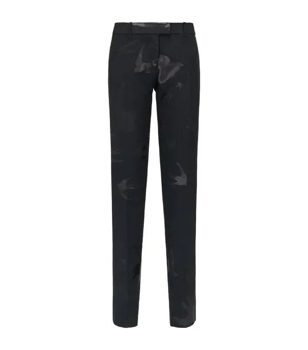 Alexander McQueen o1srvl11e0326 Low-Waisted Cigarette Trousers in Black Size US 34 / EU 50 - 1 Thumbnail