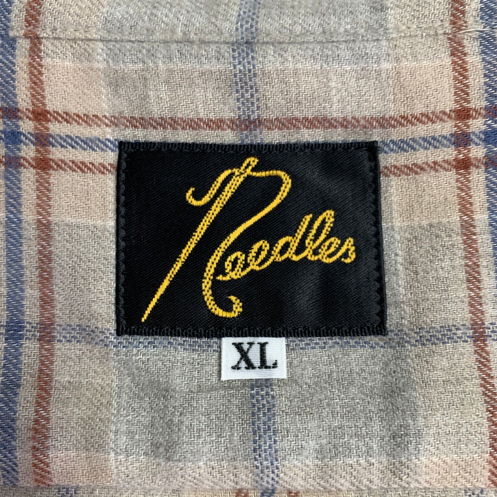 Needles NEEDLES Grey Navy Brown Plaid Wool Nehru Collar Long Sleeve Size US XL / EU 56 / 4 - 4 Thumbnail