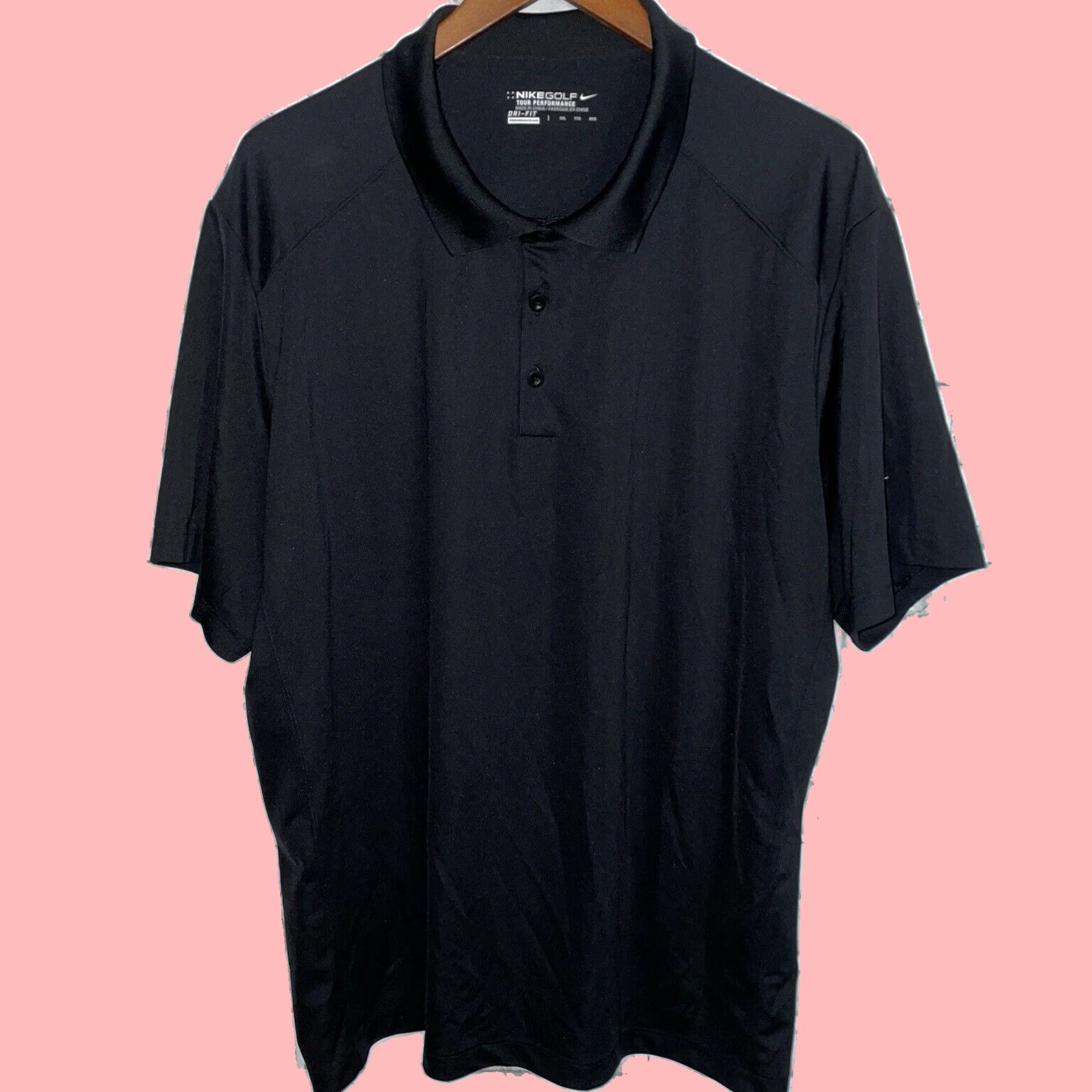 Nike Golfers Preferred Tour Quality Black Moisture Wicking Athletic Polo Shirt for Men in XXL Size Grailed