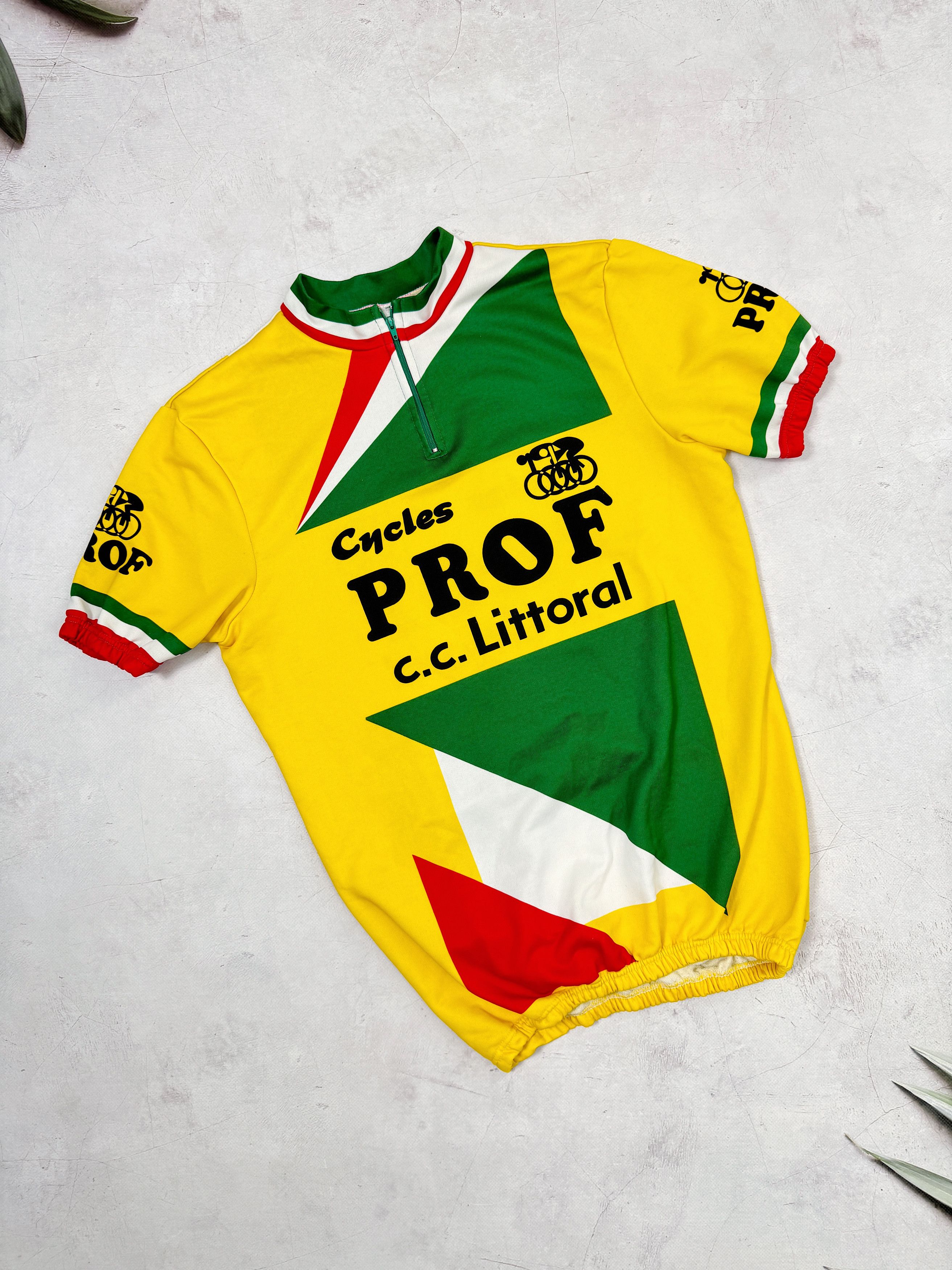 Vintage Vintage Cycling Jersey Prof c.c. Littoral Cycles Size US M / EU 48-50 / 2 - 1 Thumbnail