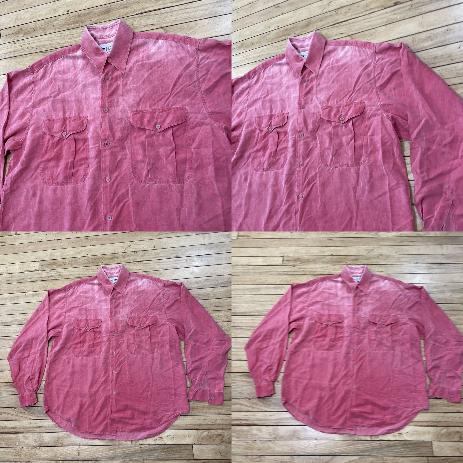 Pinko VINTAGE JOYPLUS Shirt Men L Pink Grunge 90s 70s Fade Button-Up Long Sleeve Collared Streetwear Casual Workwear Size US L / EU 52-54 / 3 - 10 Thumbnail