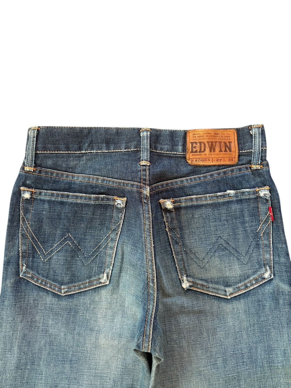 Edwin Vintage Edwin 800sx Faded Wash Distress Flare Jeans Size 27" / US 4 / IT 40 - 4 Thumbnail