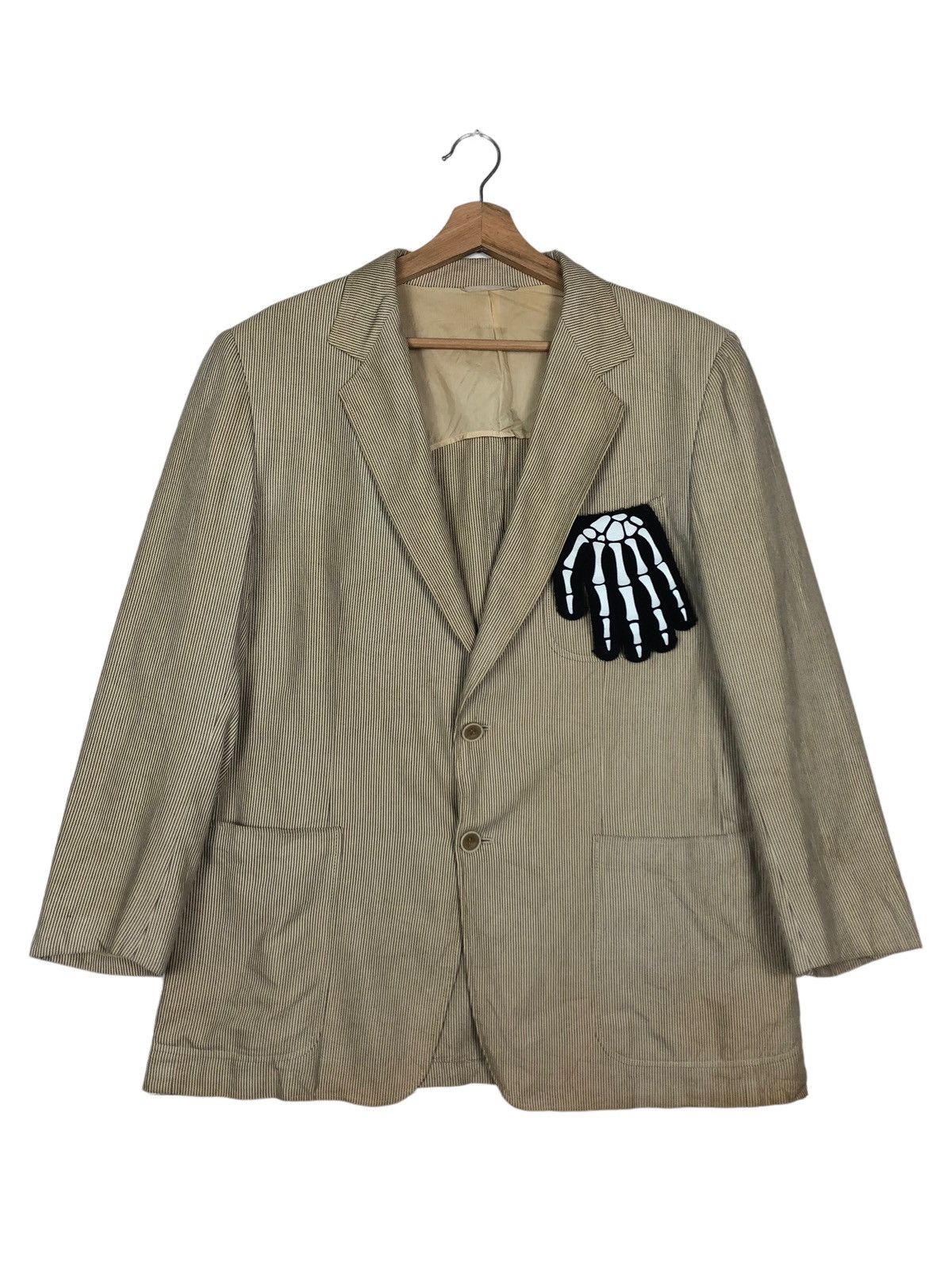 Francesco Smalto 🔥Pin Striped Chore Work Jacket Double Breast Made in Italy Size US M / EU 48-50 / 2 - 1 Thumbnail