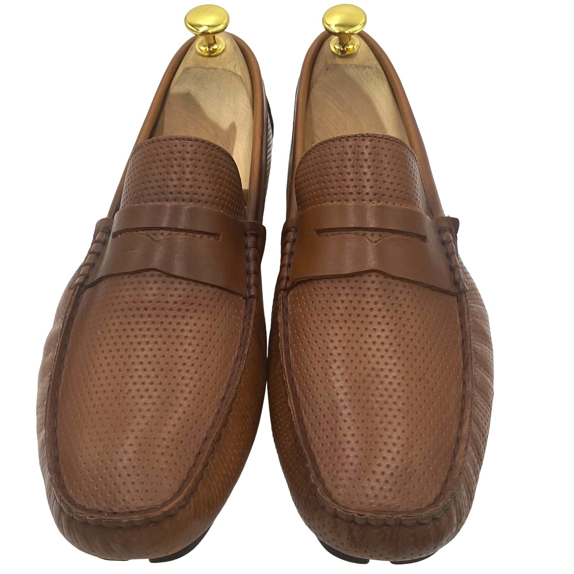 Mercanti Fiorentini Mercanti Fiorentini Men's 9 Brown Perforated Leather Loafer Size US 9 / EU 42 - 1 Thumbnail