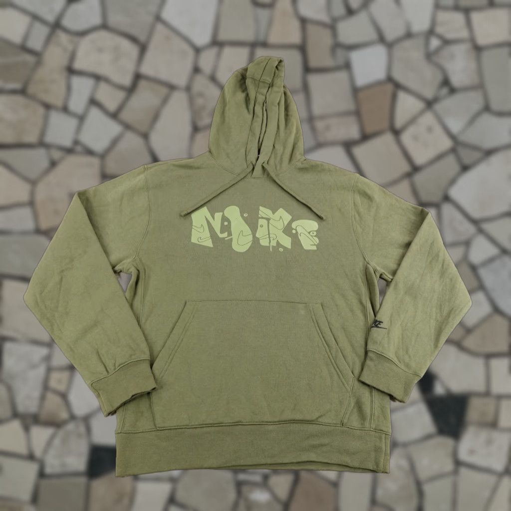 Nike Nike Hoodie Mens Small Green Graphic Club Fleece Pullover Sweatshirt Sweater Gym Size US S / EU 44-46 / 1 - 1 Thumbnail