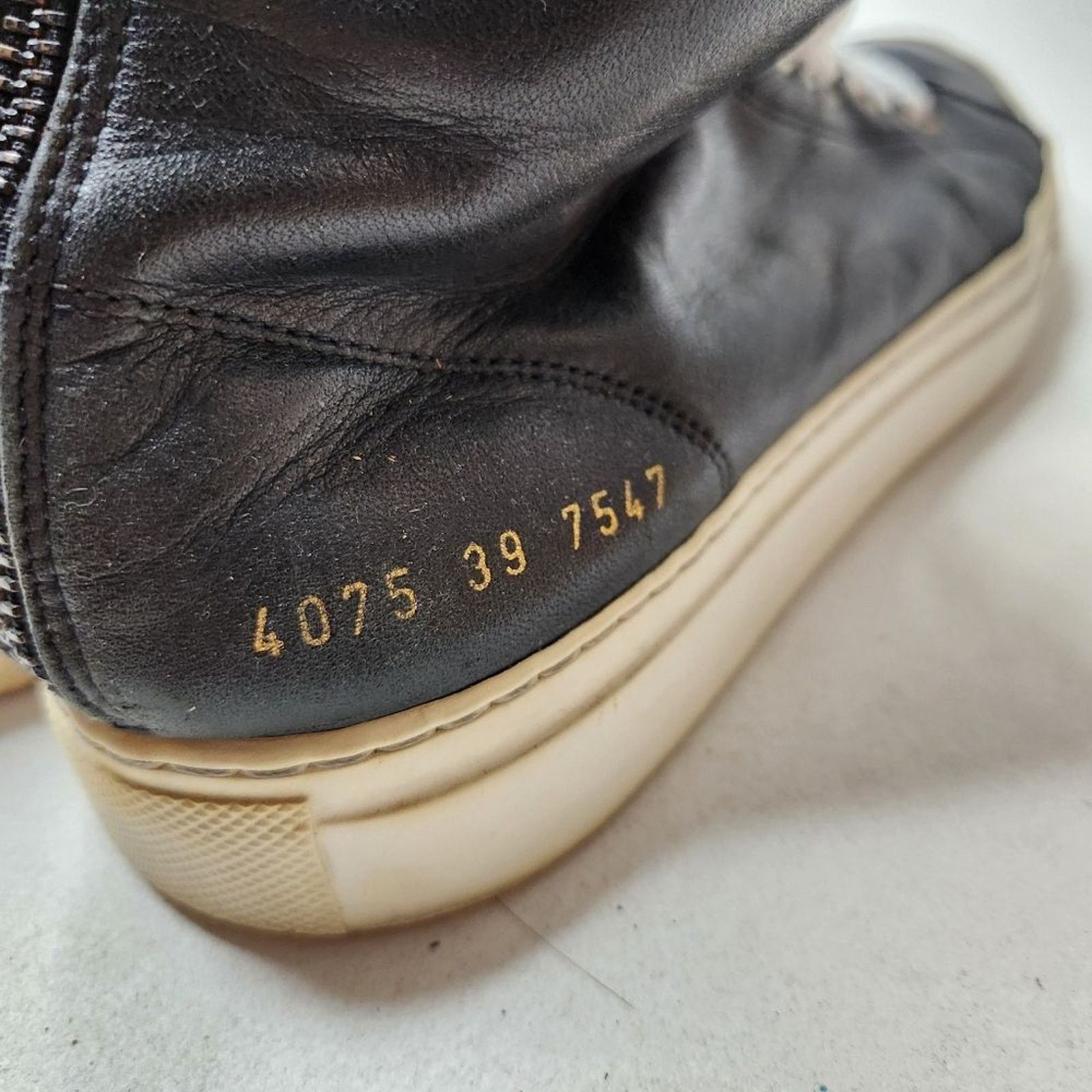 Common Projects Common Projects High Black Leather Hi-Top Sneakers Sz 39 40 Size US 6.5 / EU 39-40 - 6 Thumbnail