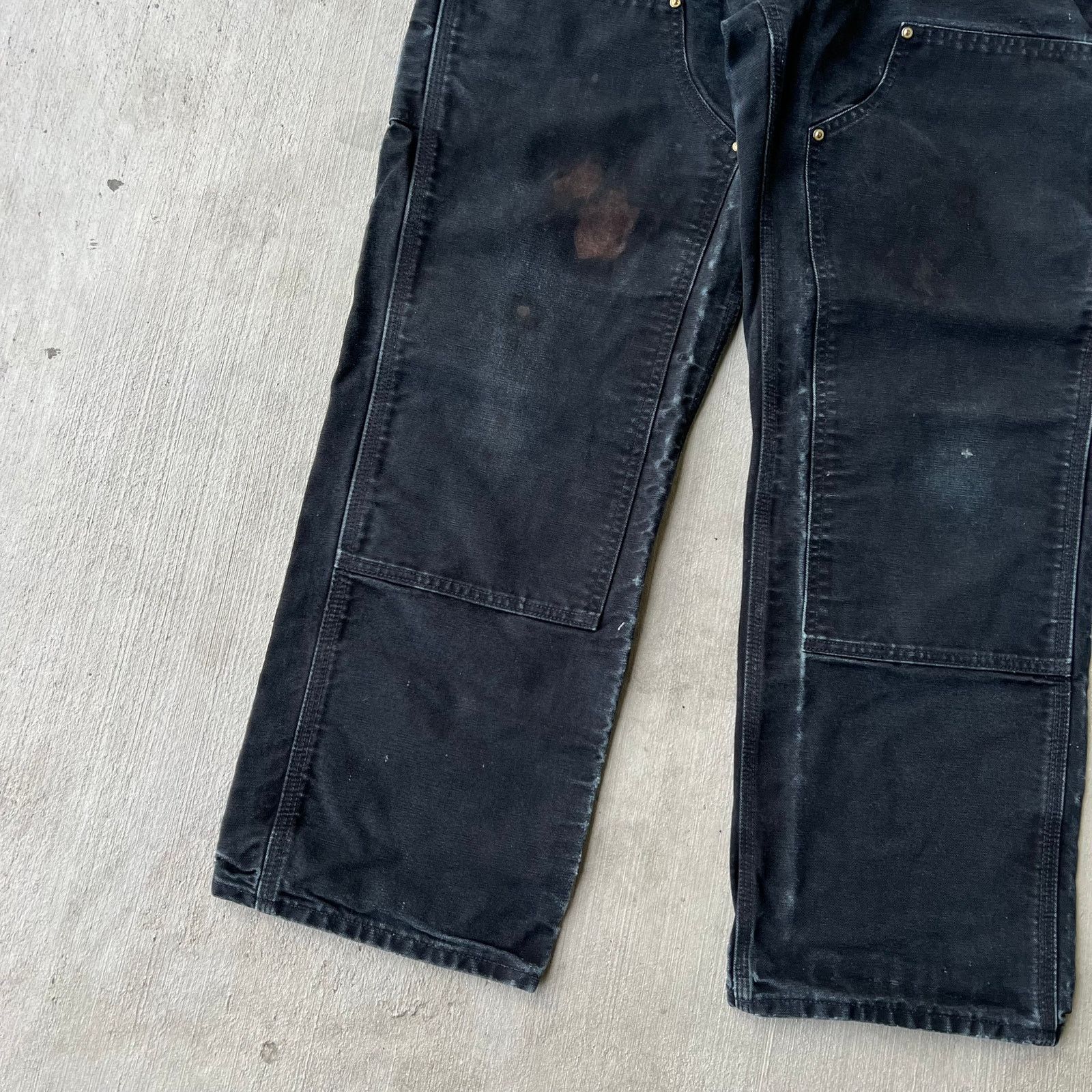 Carhartt × Vintage Carhartt faded black double knee work wear carpenter pants Size US 31 - 3 Thumbnail