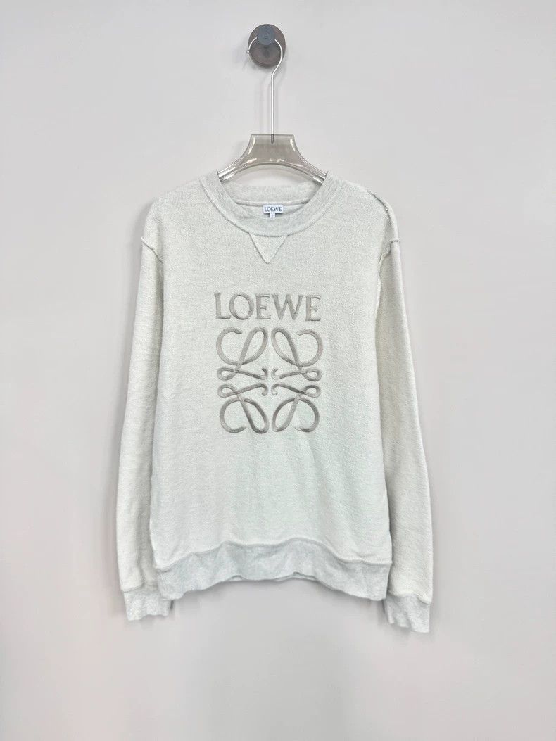 Loewe Gray Embroidered Logo Sweatshirt - dmc