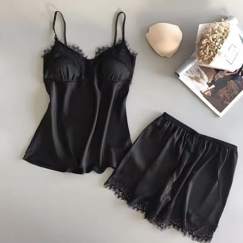Other Women Pajama Suit V-Neck Lace Sexy Sleep Short pyjamas Size ONE SIZE - 2 Thumbnail