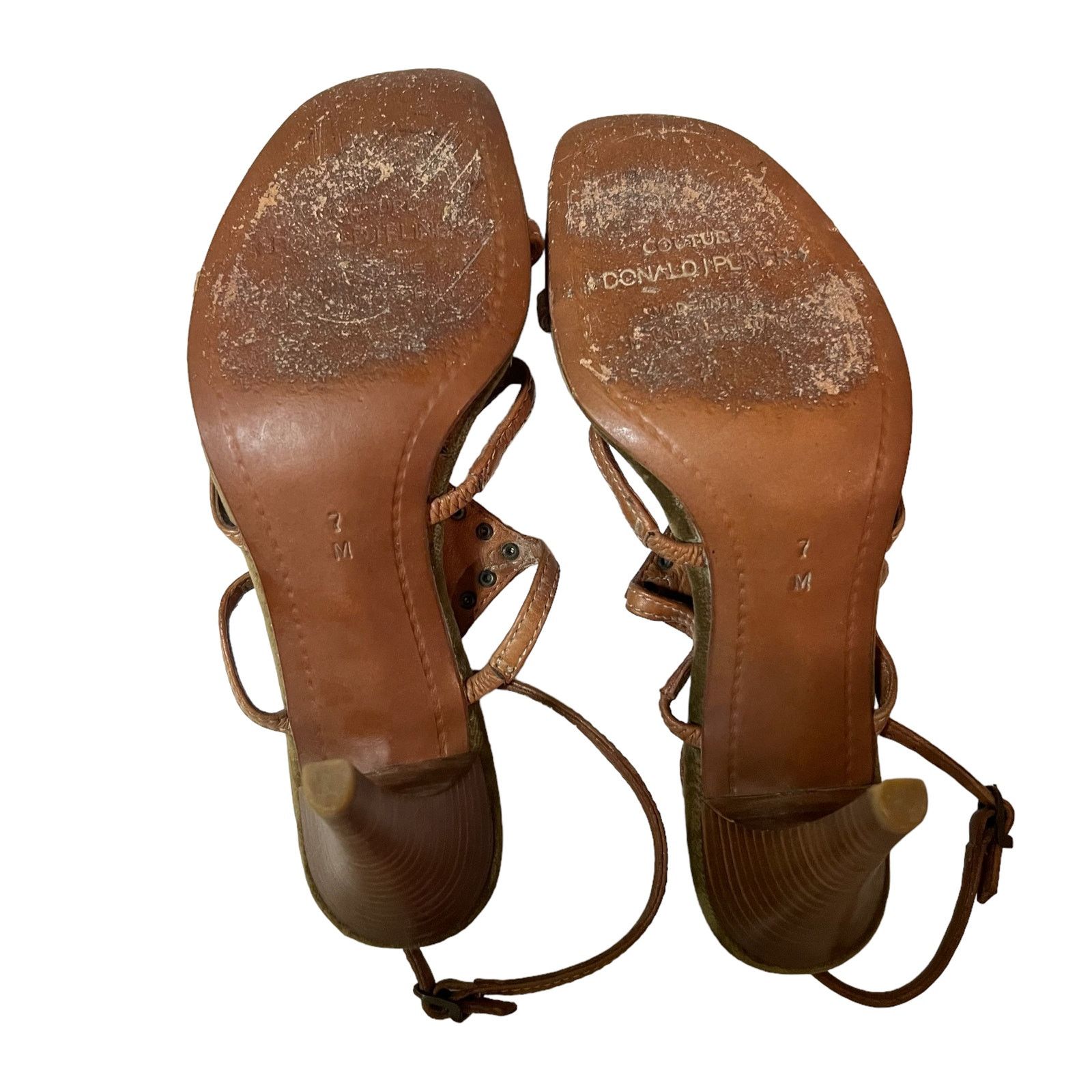 Donald Pliner Donald Pliner Devi Brown Leather 4” Heel Sandals Italy SZ 7 Size US 7 / IT 37 - 5 Thumbnail