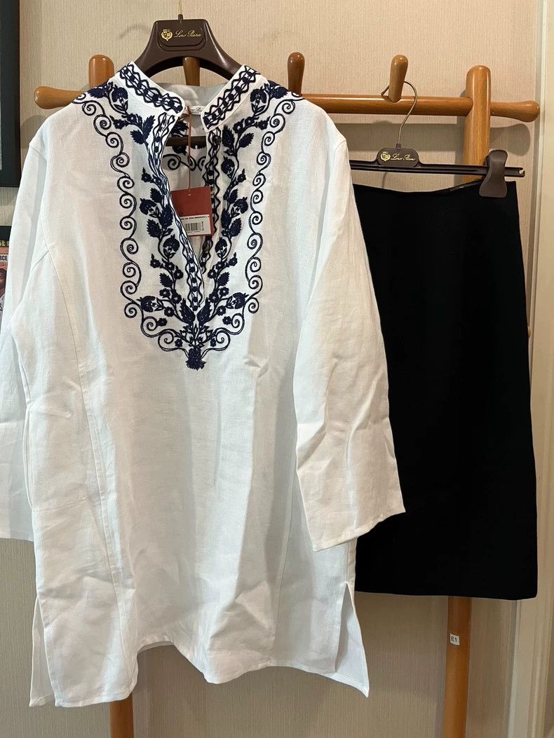Loro Piana LORO PIANA Embroidered linen dress Size S / US 4 / IT 40 - 7 Thumbnail