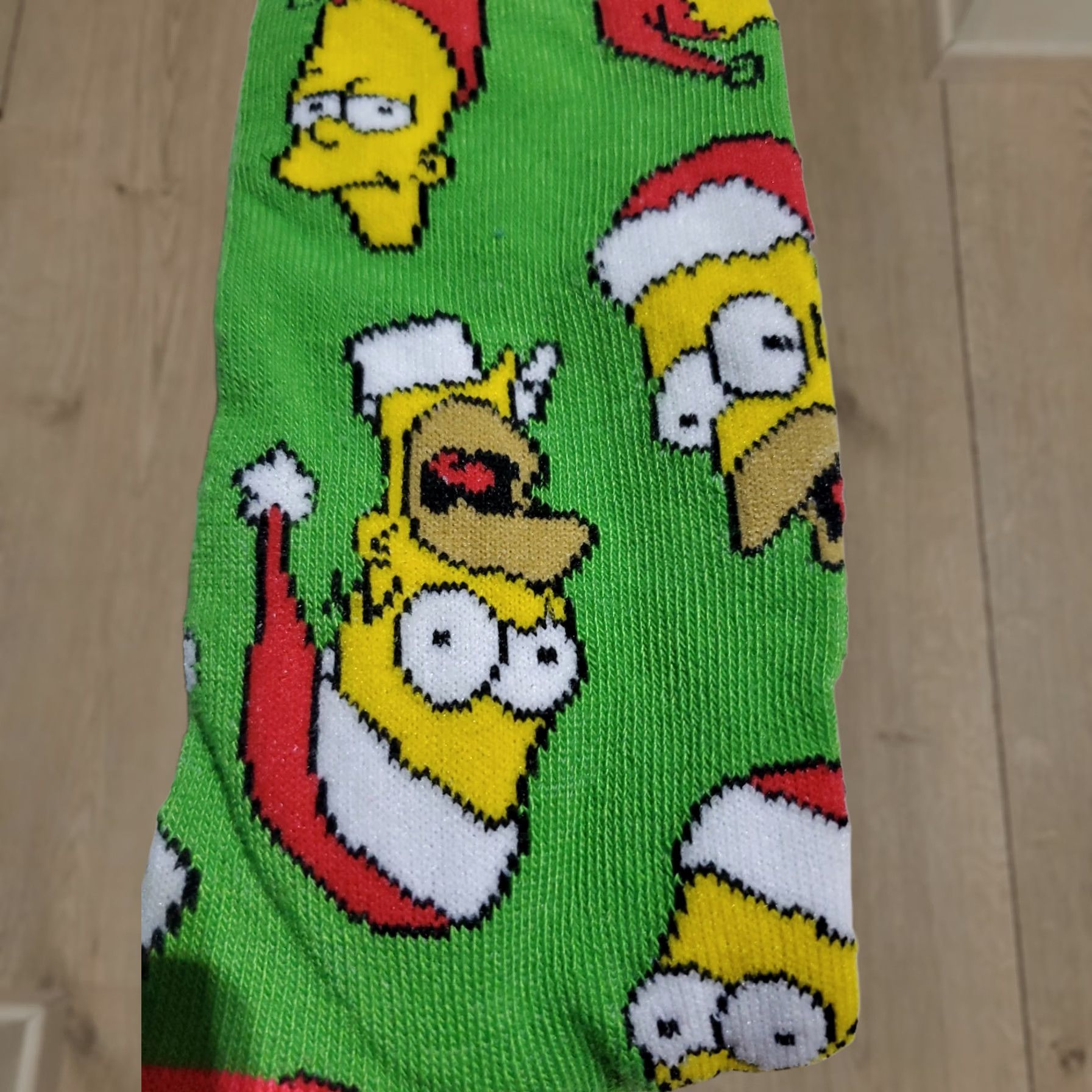 Vintage NEW The SIMPSONS Christmas Crew Socks HOMER & BART In Santa Hats SZ 6-12 Size ONE SIZE - 1 Thumbnail