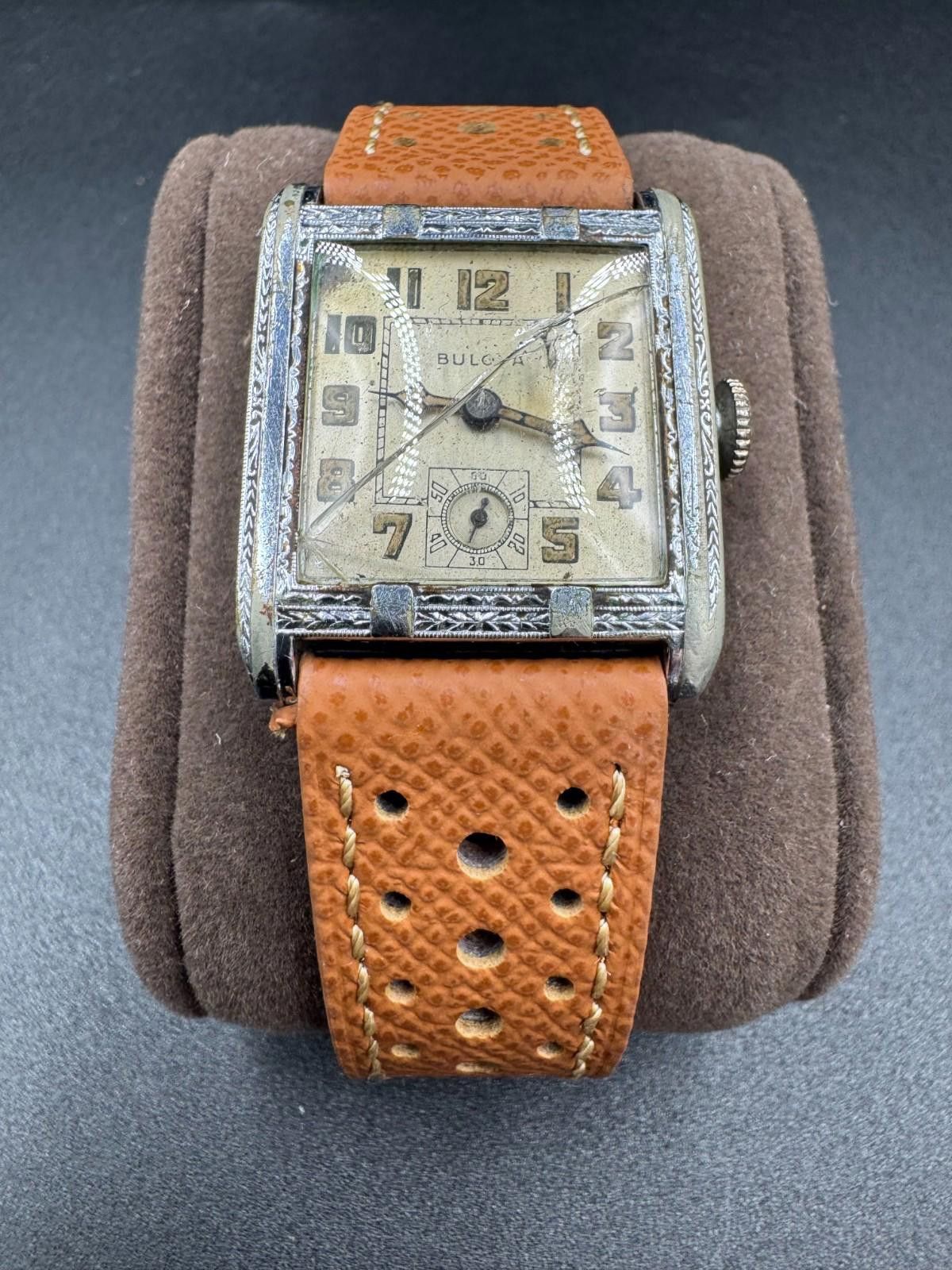 Bulova Vintage 1930s Bulova Engraved Tank Pat Jan 11 1927 17J Swiss Size ONE SIZE - 7 Thumbnail