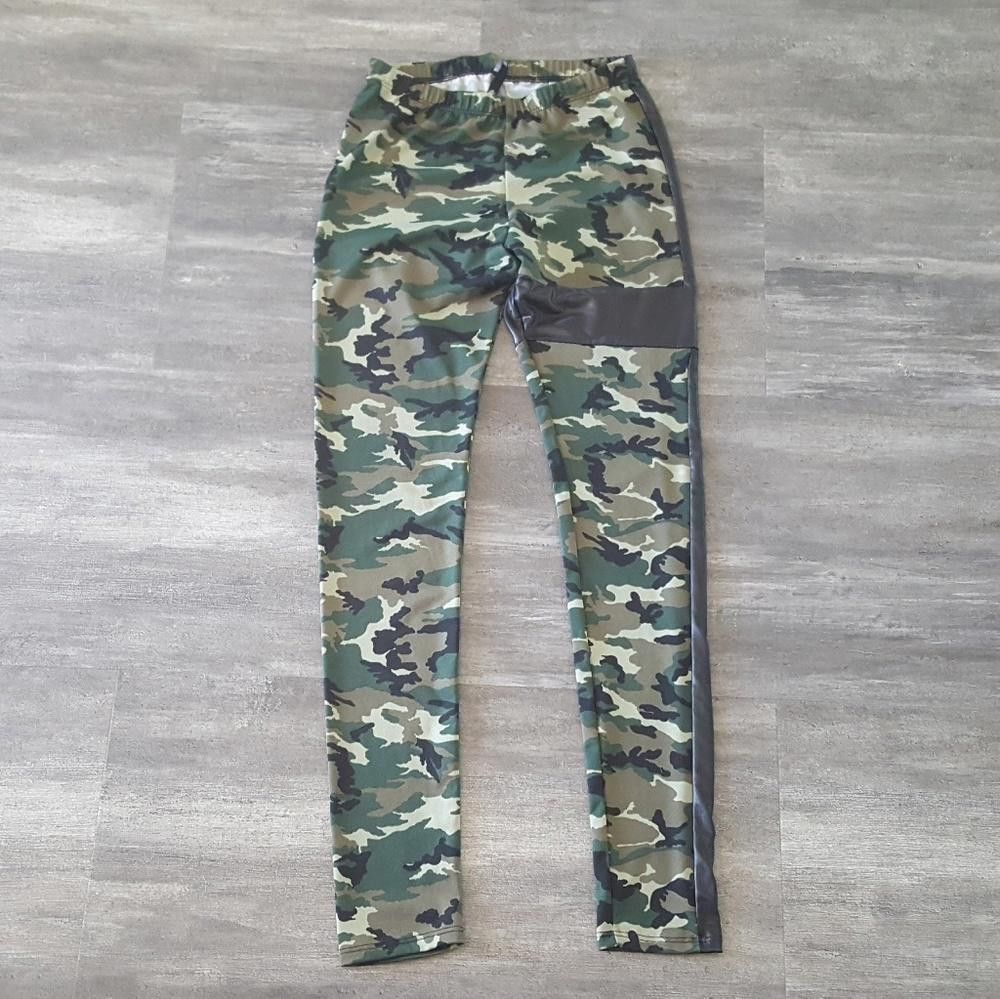 Designer Black Detailed Camo Culture Legging Size 32" / US 10 / IT 46 - 1 Thumbnail