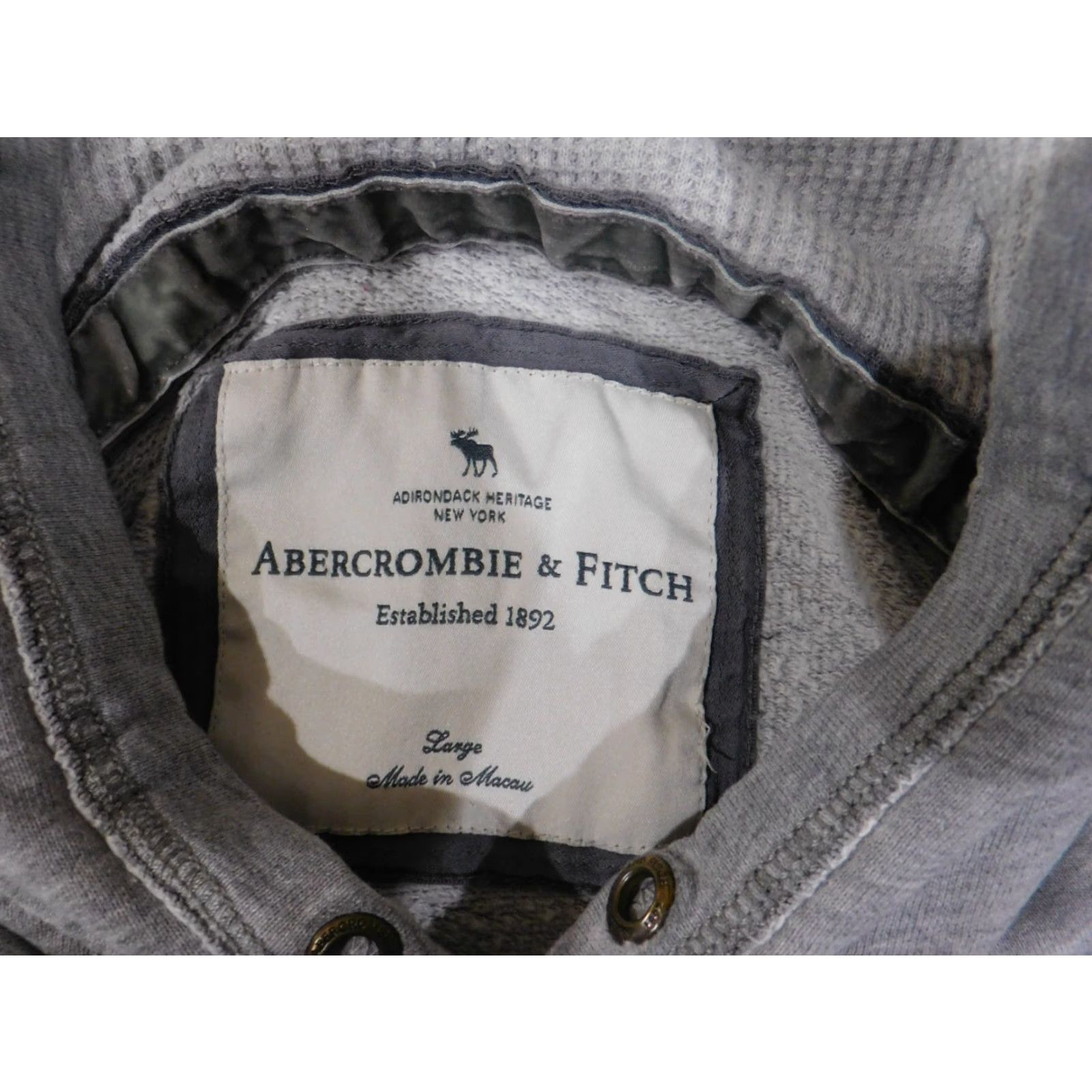 Abercrombie & Fitch VINTAGE Abercrombie & Fitch Hoodie Women Large Pullover Gray Embroidered Logo Size L / US 10 / IT 46 - 7 Thumbnail
