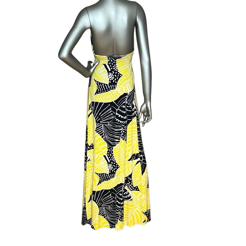 Other NWOT Sky Yellow & Black Tropical Print Maxi Dress S XS (020) Size XS / US 0-2 / IT 36-38 - 6 Thumbnail
