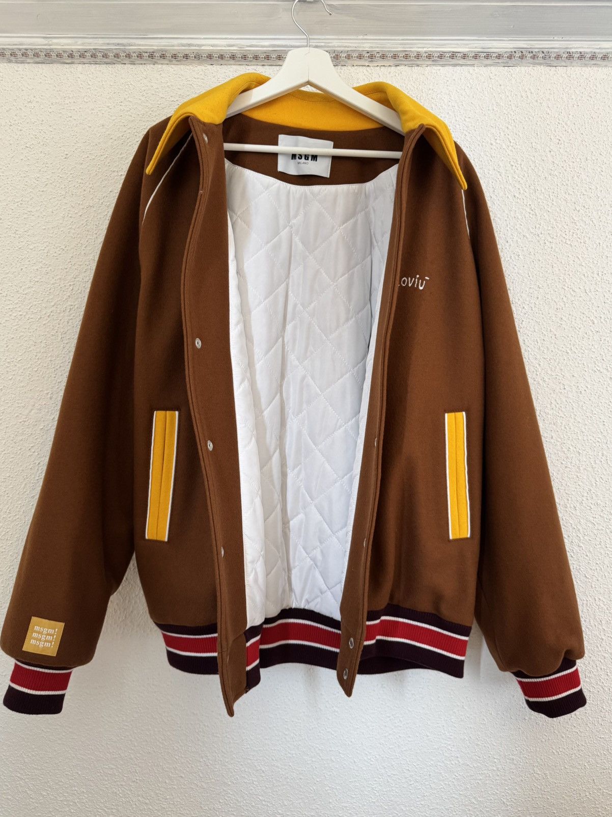 MSGM MSGM University of Causality Milano Brown Wool Bomber Size US M / EU 48-50 / 2 - 3 Thumbnail