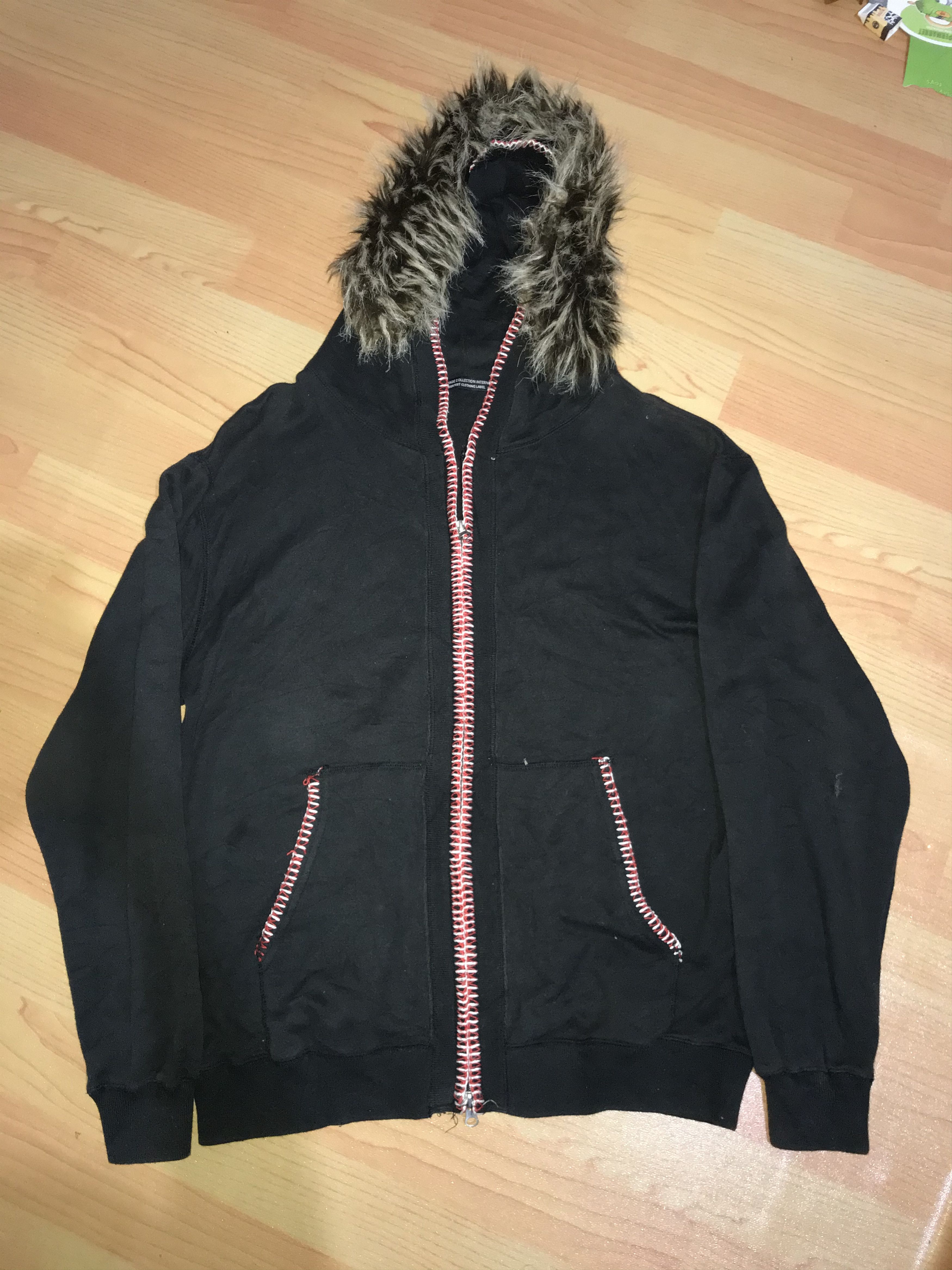 image of Beauty Beast x If Six Was Nine Virgin Voyage Collection Mid Fur Hoodie Lgb Styled in Black (Size La