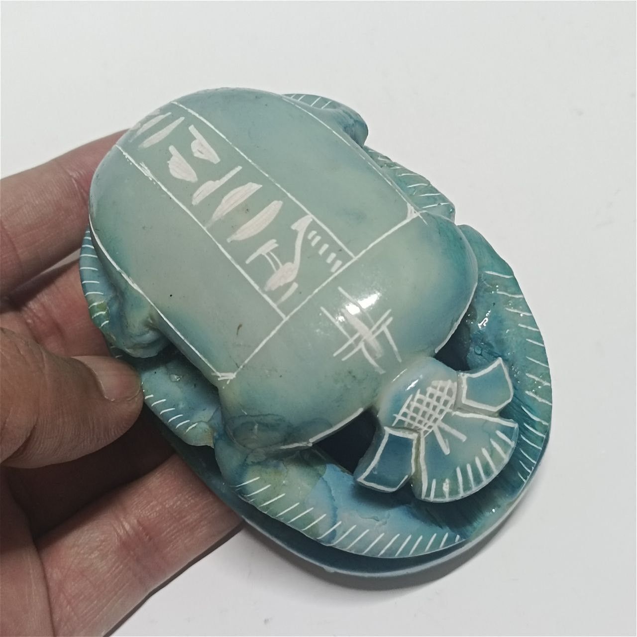 Other hand-carved pharaonic scarab hieroglyphic details Size ONE SIZE - 3 Thumbnail