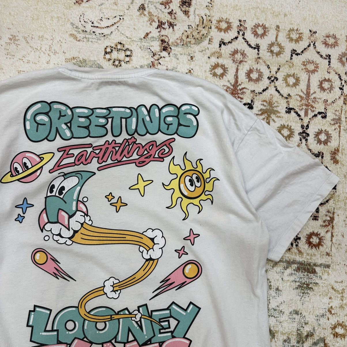 Cartoon Network × Designer Vintage Adult Looney Tunes Greetings Earthlings Logo Tee Size US L / EU 52-54 / 3 - 5 Thumbnail