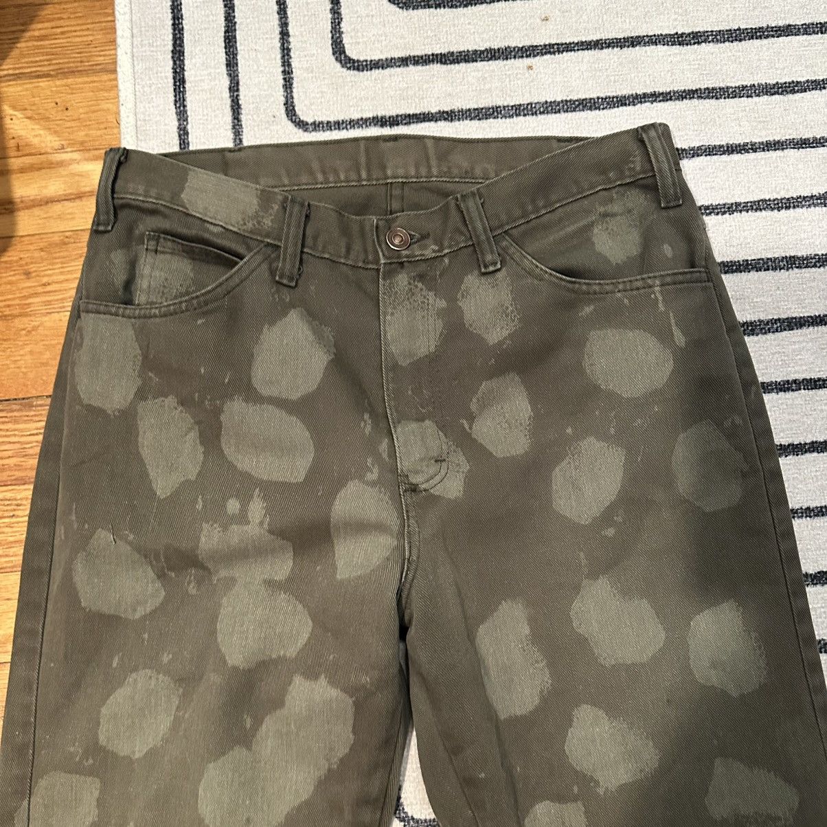 Vintage Archive VTG 70s Distressed Bleach Olive Jean Talon 42 Zipper Size US 31 - 5 Thumbnail