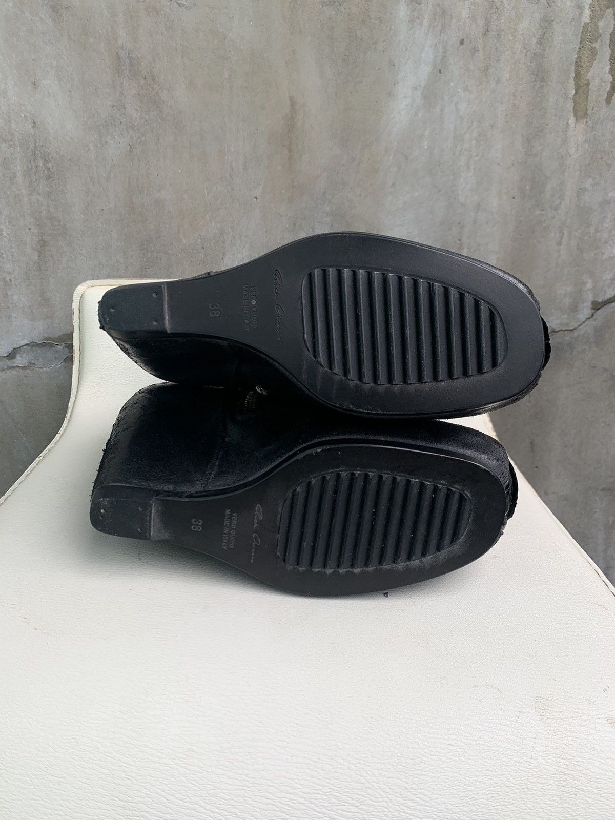 Rick Owens RUNWAY 1/1 Reverse Leather Croc Platform Wedge Boots Size US 8 / IT 38 - 8 Thumbnail
