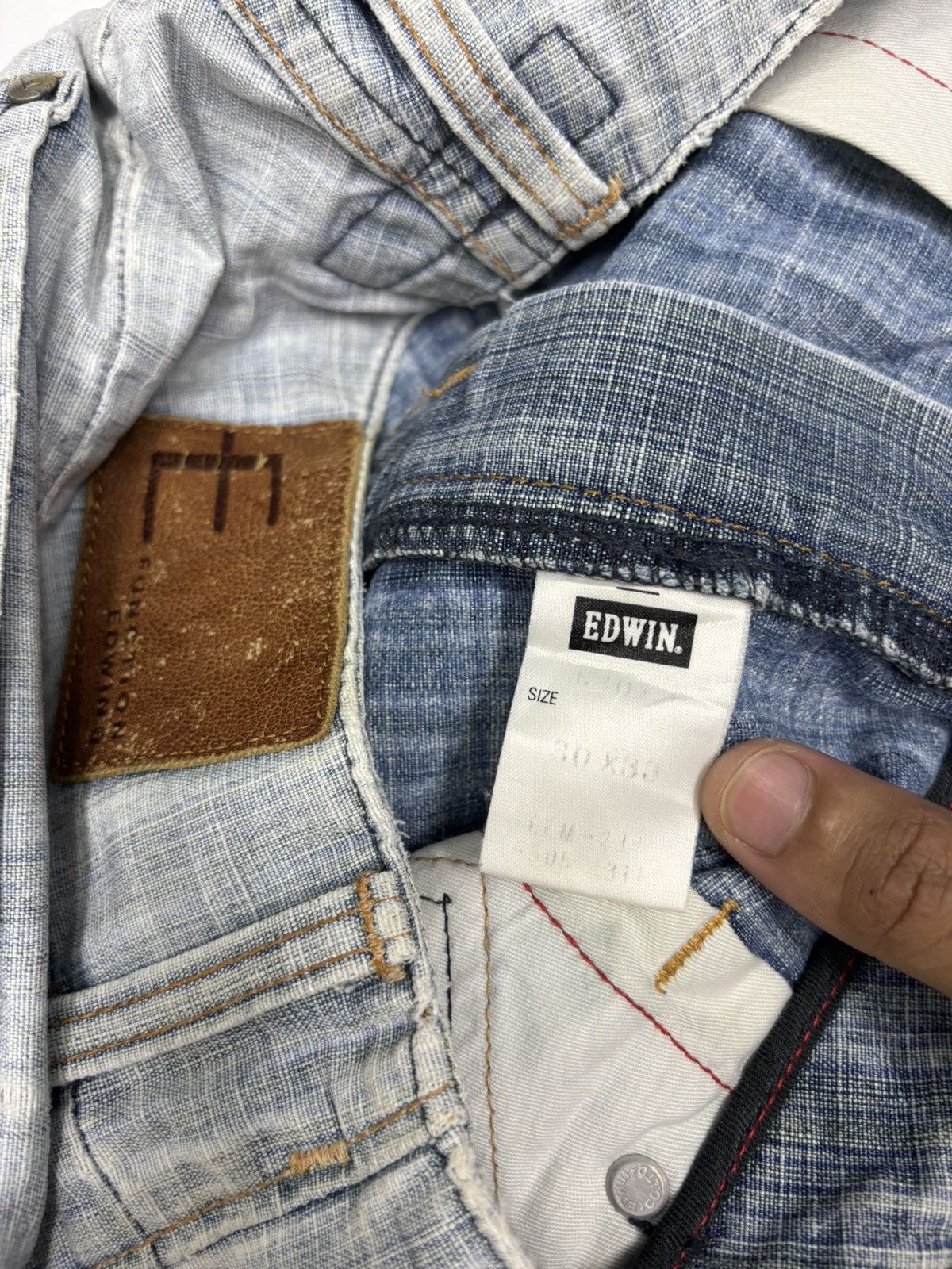 Kapital Vintage Edwin Function Baggy Jeans Faded Distress Loose Size US 30 / EU 46 - 11 Thumbnail