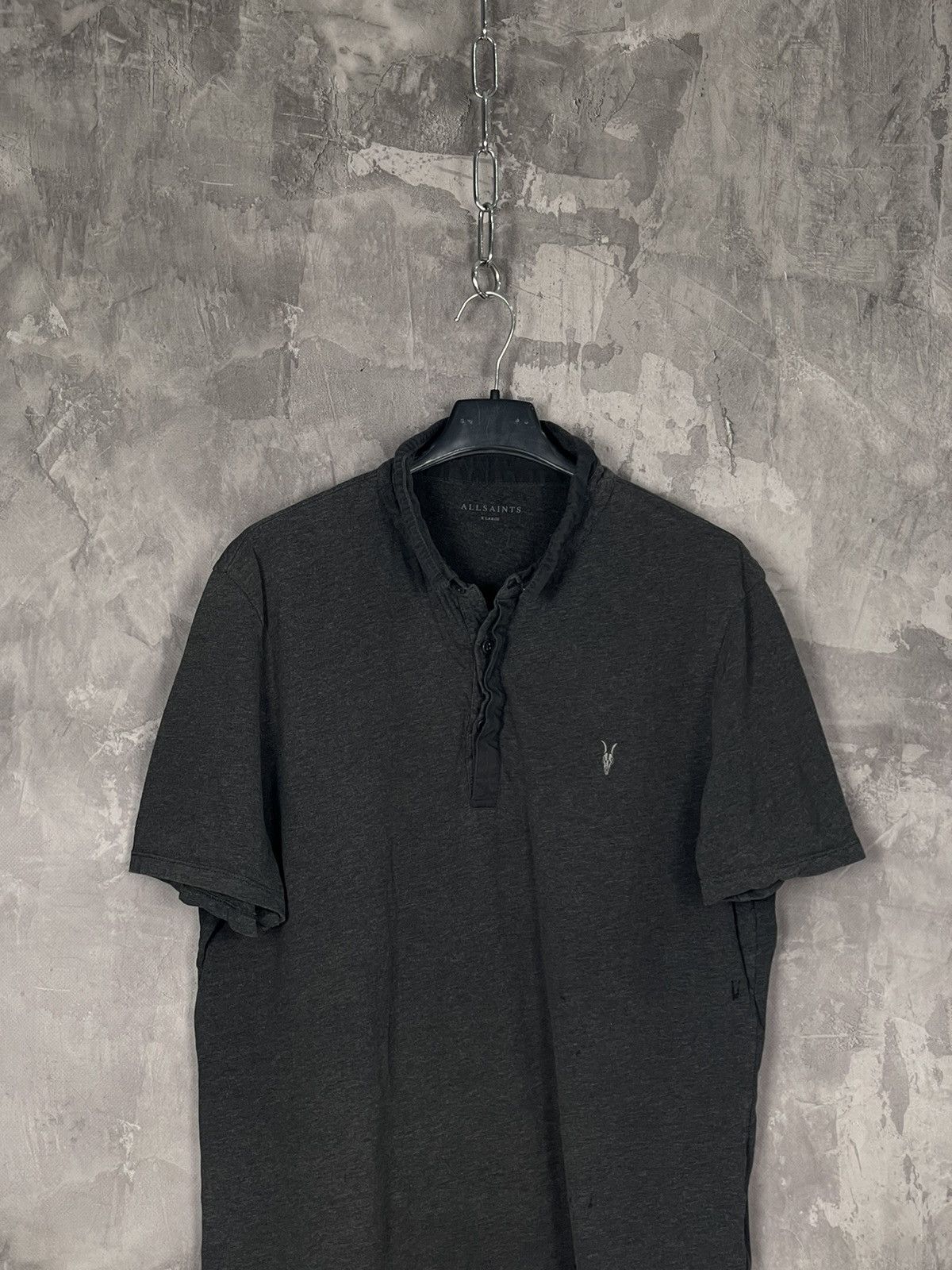 Allsaints × Vintage Allsaints Luxury Basic Logo Polo T-Shirt Size US XL / EU 56 / 4 - 2 Thumbnail