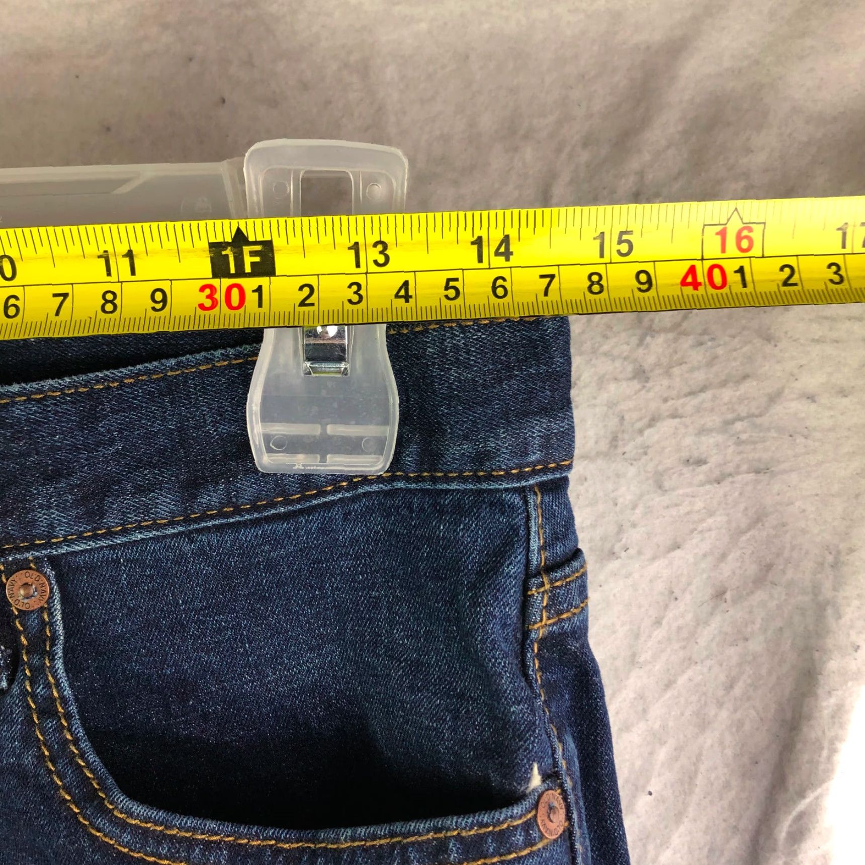 Old Navy Old Navy Jeans Mens 28x30 Dark Wash Blue Denim Straight Leg Mid Rise Denim Jeans Regular Fit Cotton Logo Vintage No Size US 28 / EU 44 - 2 Thumbnail