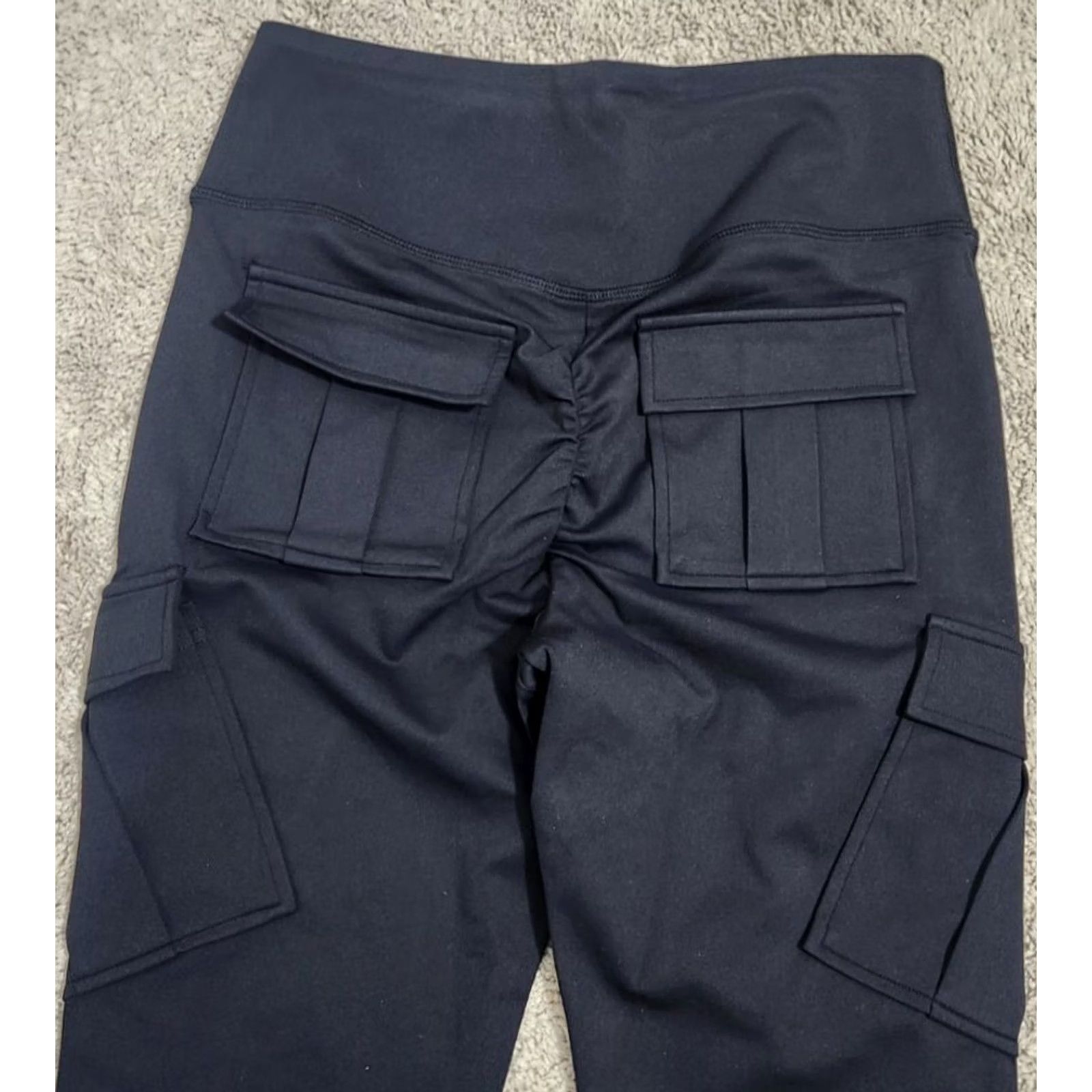 Vintage Halara Womens M Leggings Full Length Pockets Pull On Pants Elastic Waist Black Size 32" / US 10 / IT 46 - 4 Thumbnail