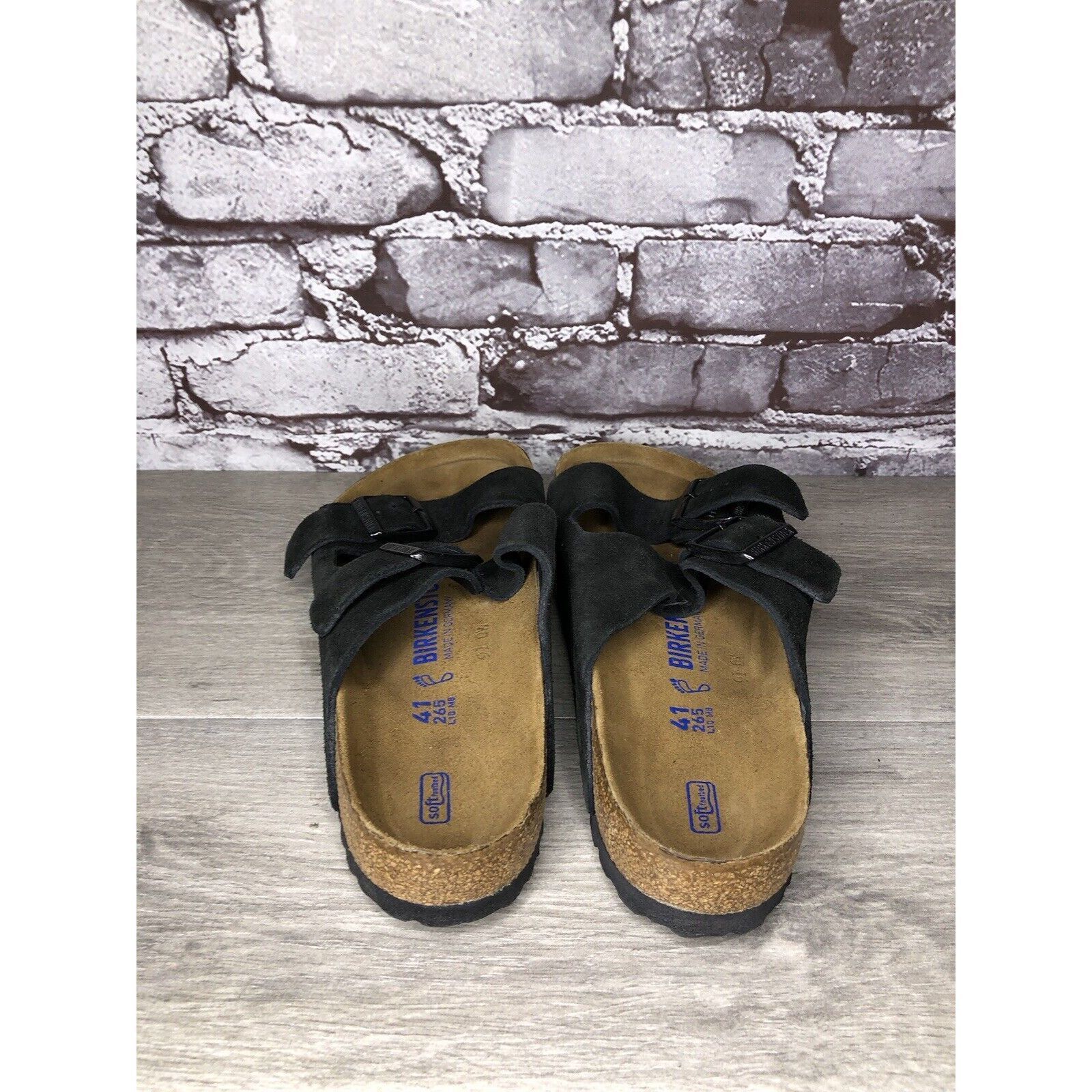 Birkenstock Birkenstock Arizona Black Suede Leather Strap Slides Sandals Size US 10 / IT 40 - 5 Thumbnail