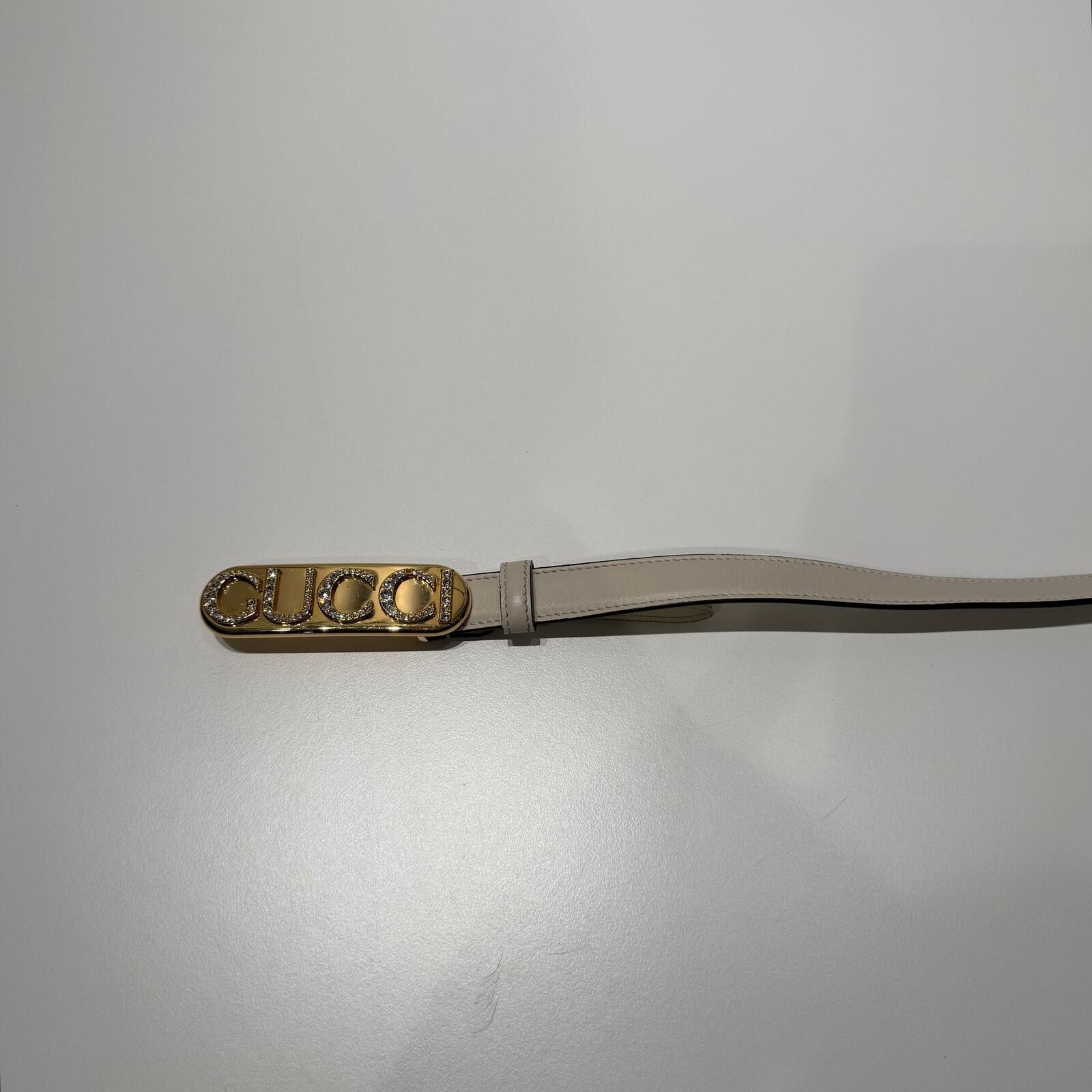 Gucci Gucci Calfskin Crystal Logo Thin Belt Size ONE SIZE - 10 Thumbnail