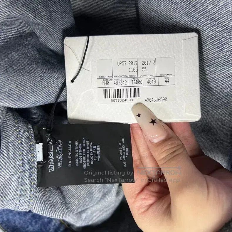 Balenciaga Balenciaga Blue Denim Jacket with Logo. Size US S / EU 44-46 / 1 - 6 Thumbnail