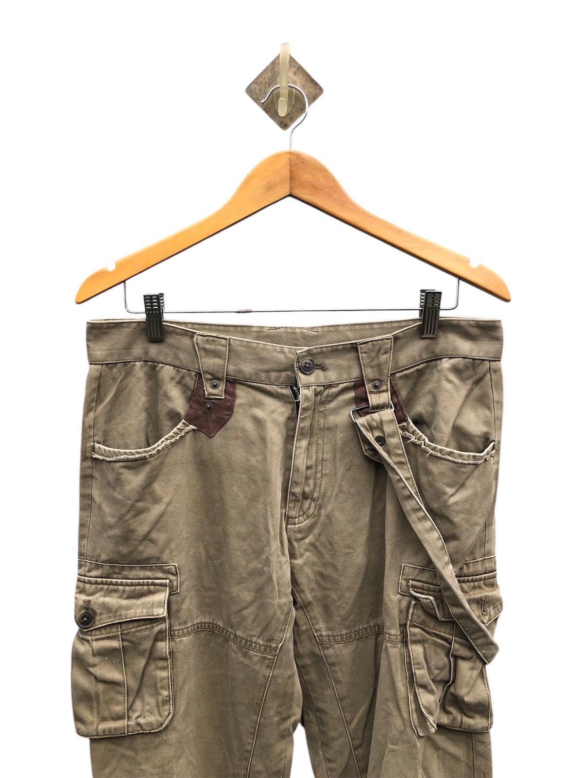 PPFM PPFM Anarchy Denim Eastern Rock Cargo Pants With Bondage Size US 32 / EU 48 - 4 Thumbnail
