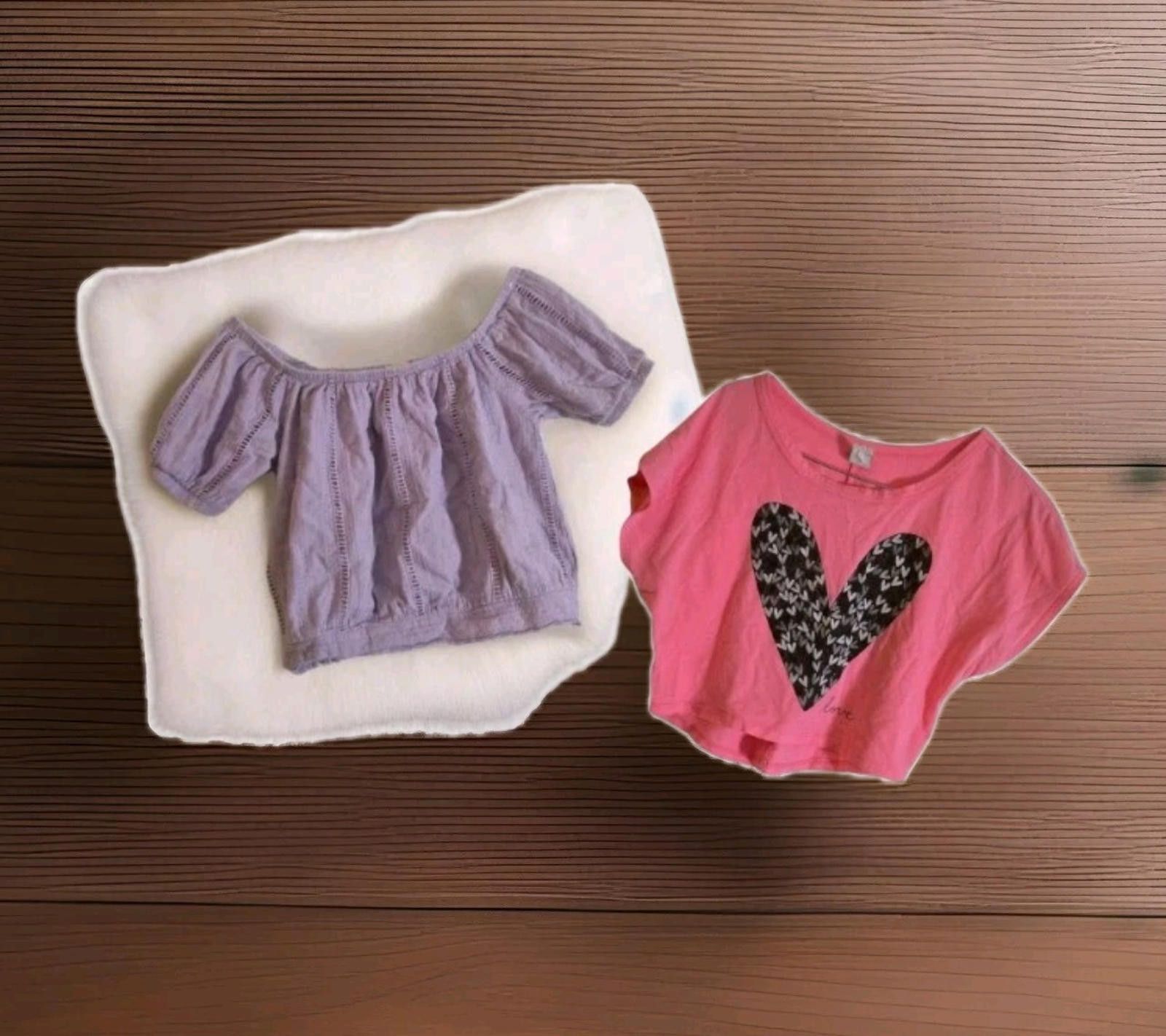 Other Lot Of 2 Crop Tops Lavender Neon Pink Miami Medium LA Tees L Size M / US 6-8 / IT 42-44 - 1 Thumbnail