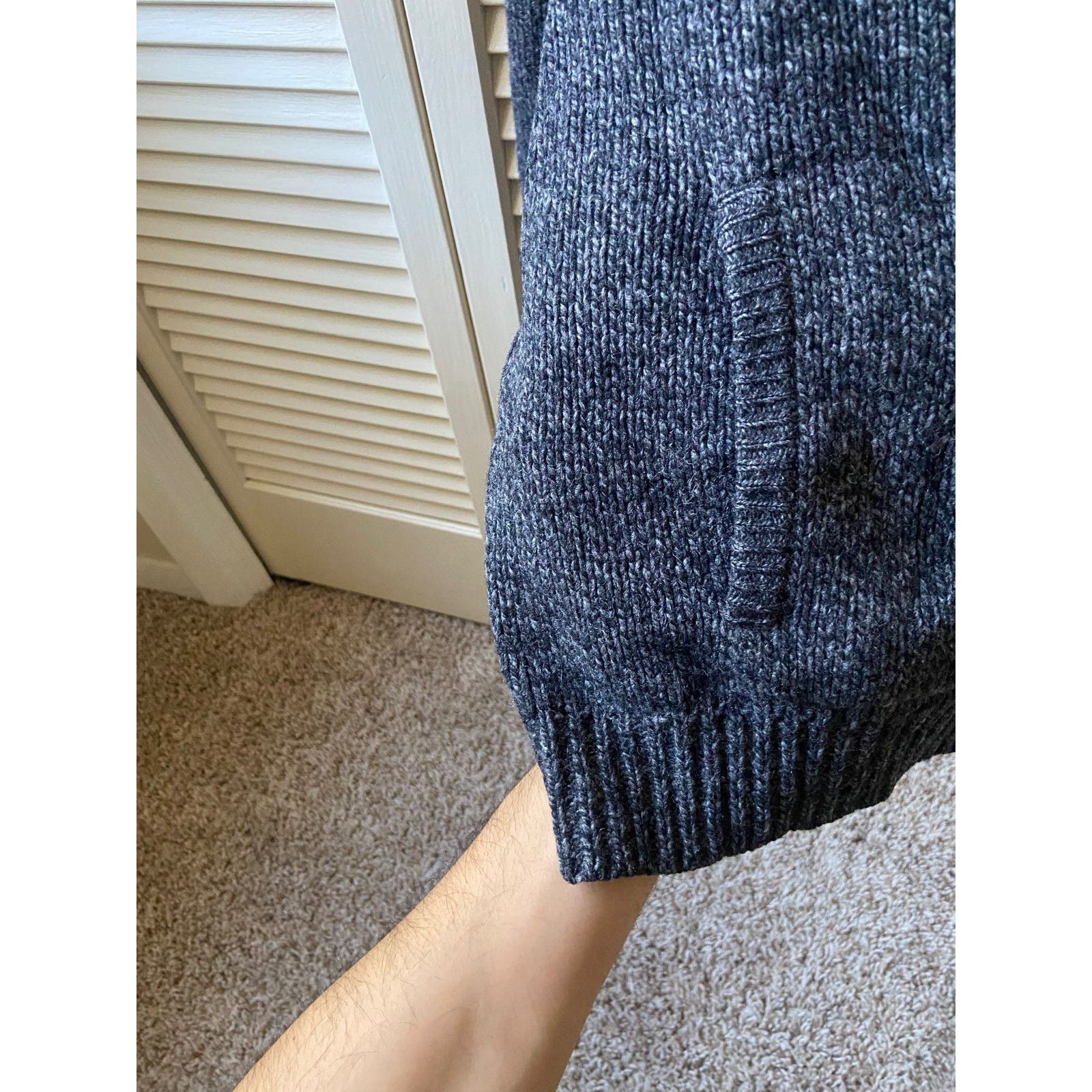 L.L. Bean LL Bean Lambs Wool Zip Grey Knit Sweater Mock Neck Size XL Size US XL / EU 56 / 4 - 3 Thumbnail