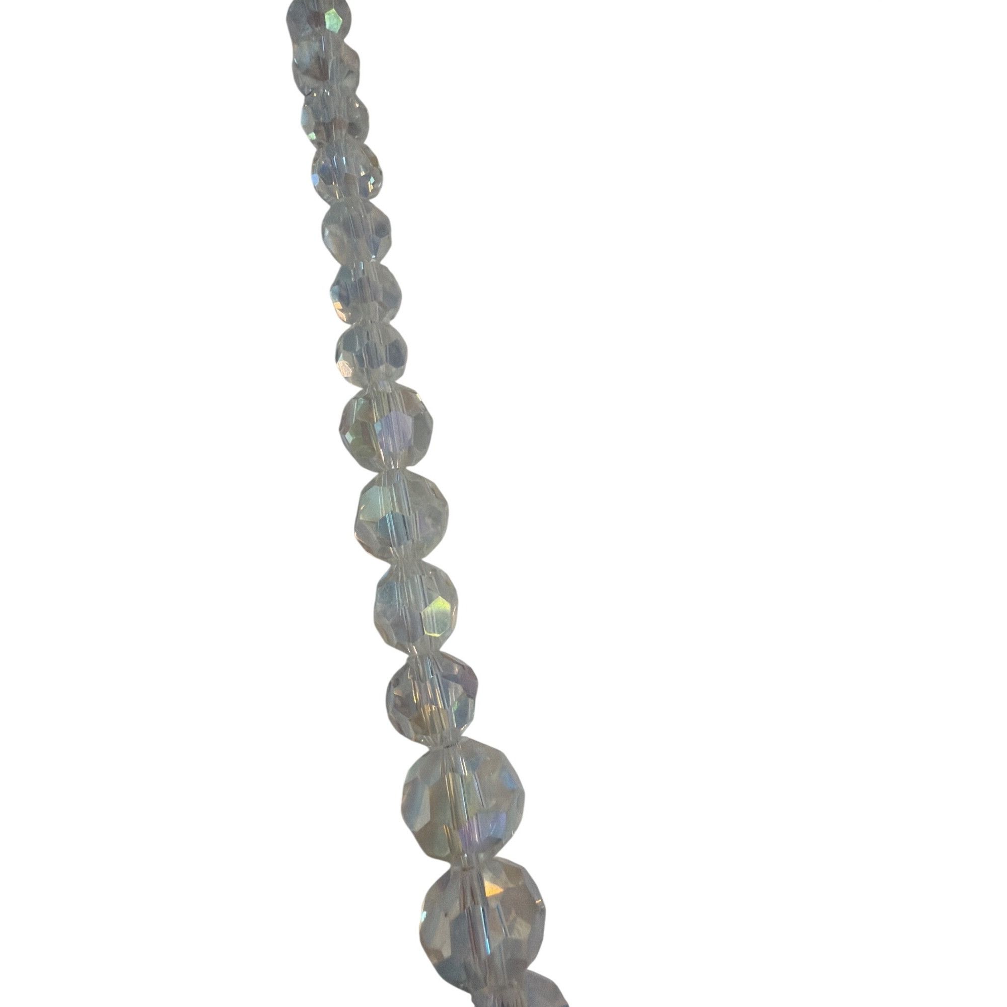 Other Vintage Clear Crystal AB Bead Necklace Graduated Silver Tone Size ONE SIZE - 3 Thumbnail
