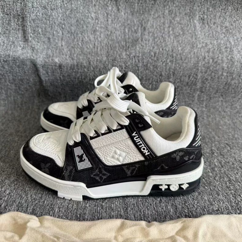 Louis Vuitton Louis Vuitton Trainer Black and White Denim shoes Size US 12 / IT 42 - 1 Thumbnail