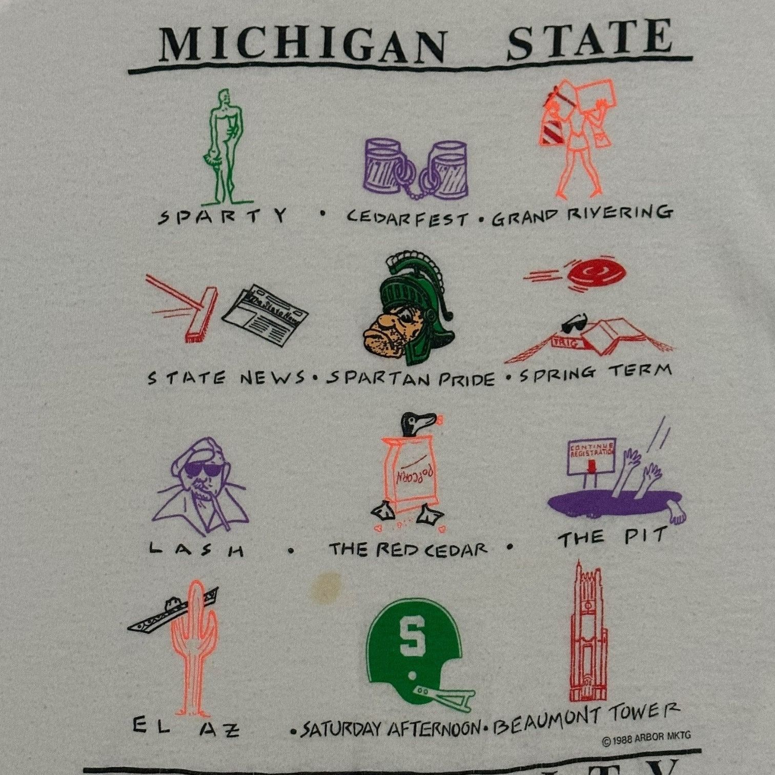 Fruit Of The Loom 1988 Michigan state university single stitch Size US XL / EU 56 / 4 - 2 Thumbnail