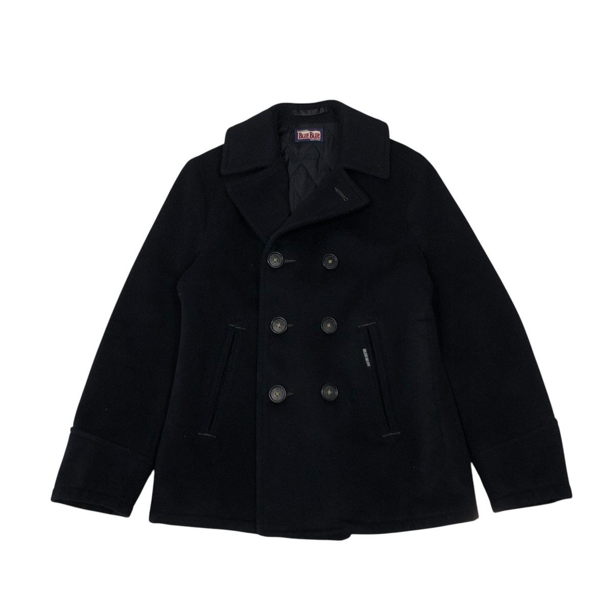 Blue Blue Japan 🔥VINTAGE WOOL PEA JACKET BLUE BLUE DOUBLE COLLAR Size US M / EU 48-50 / 2 - 1 Thumbnail