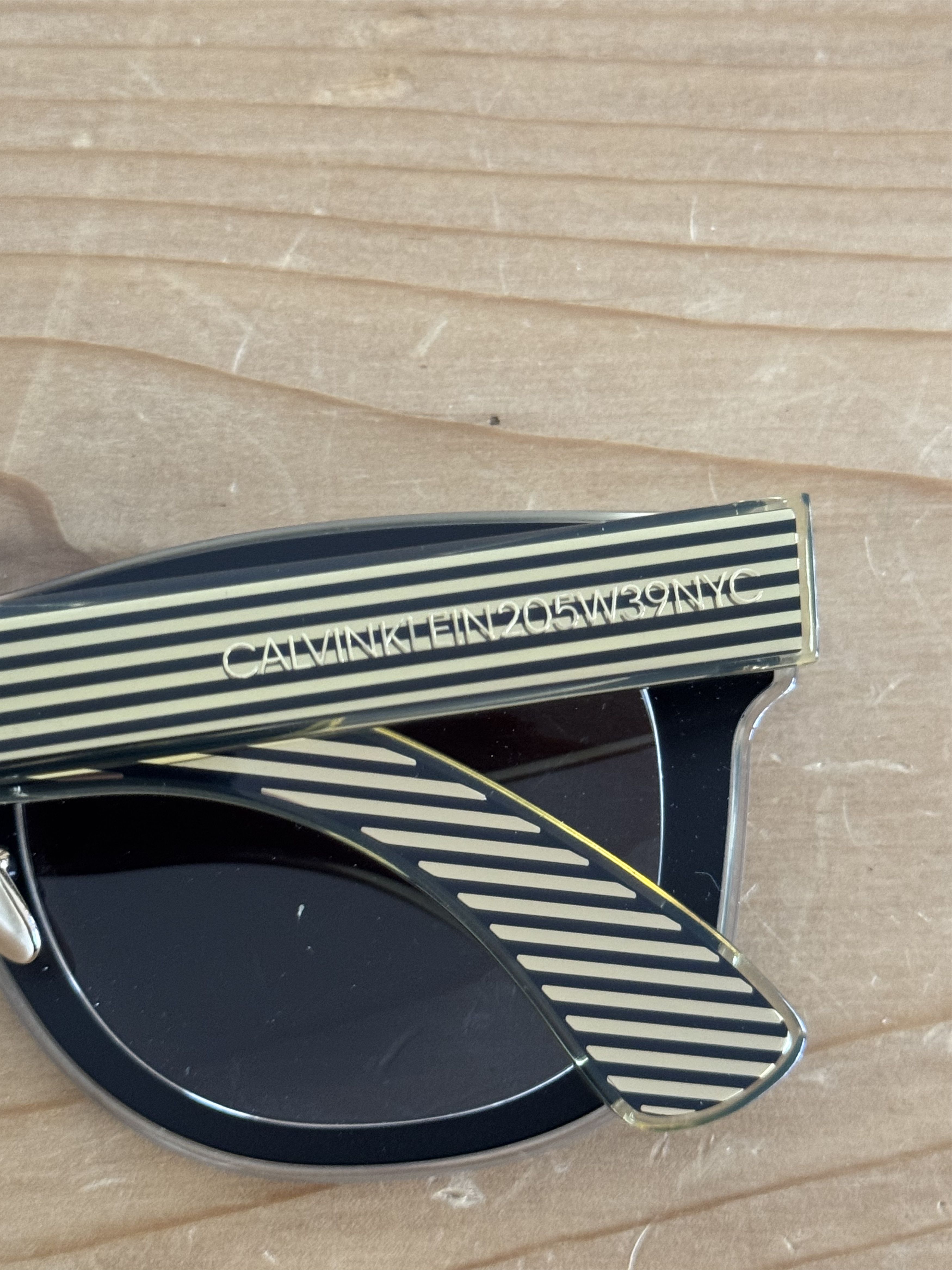 Calvin Klein 205W39NYC CKNYC1954S Striped Oversized Shield Sunglasses Size ONE SIZE - 5 Thumbnail