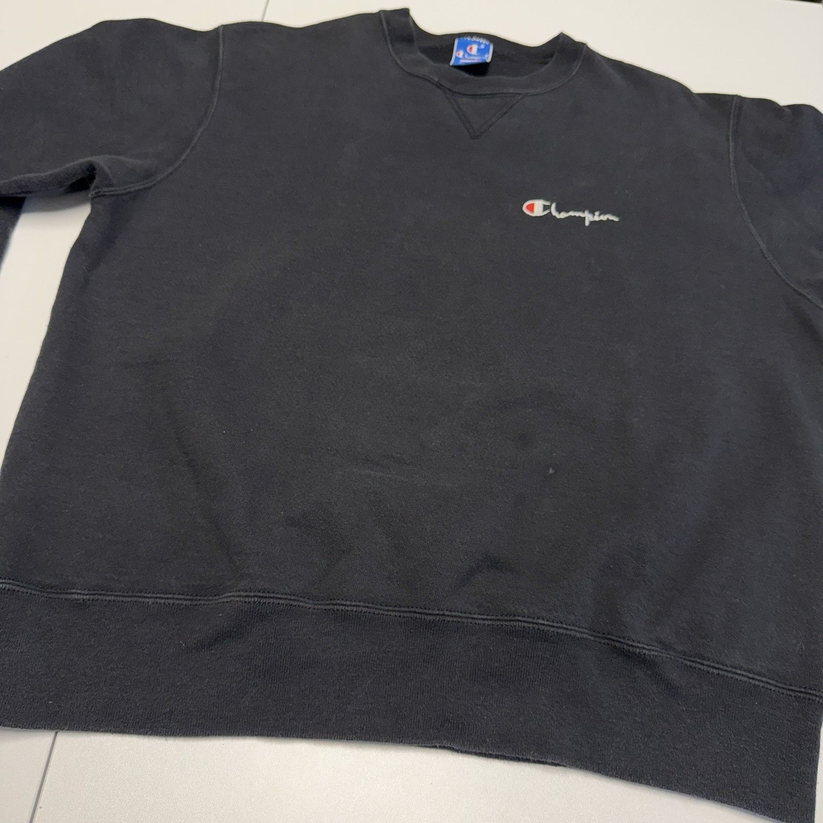 Champion × Vintage Vintage 90s Champion Sweatshirt Mens 2XL Black Crew Neck USA Size US XXL / EU 58 / 5 - 5 Thumbnail