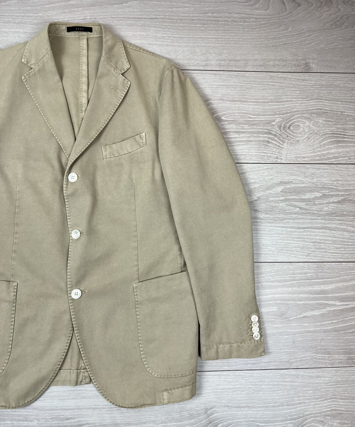 Boglioli Boglioli Coat Luxury Cotton Beige Blazer Jacket 52 size Size US L / EU 52-54 / 3 - 3 Thumbnail