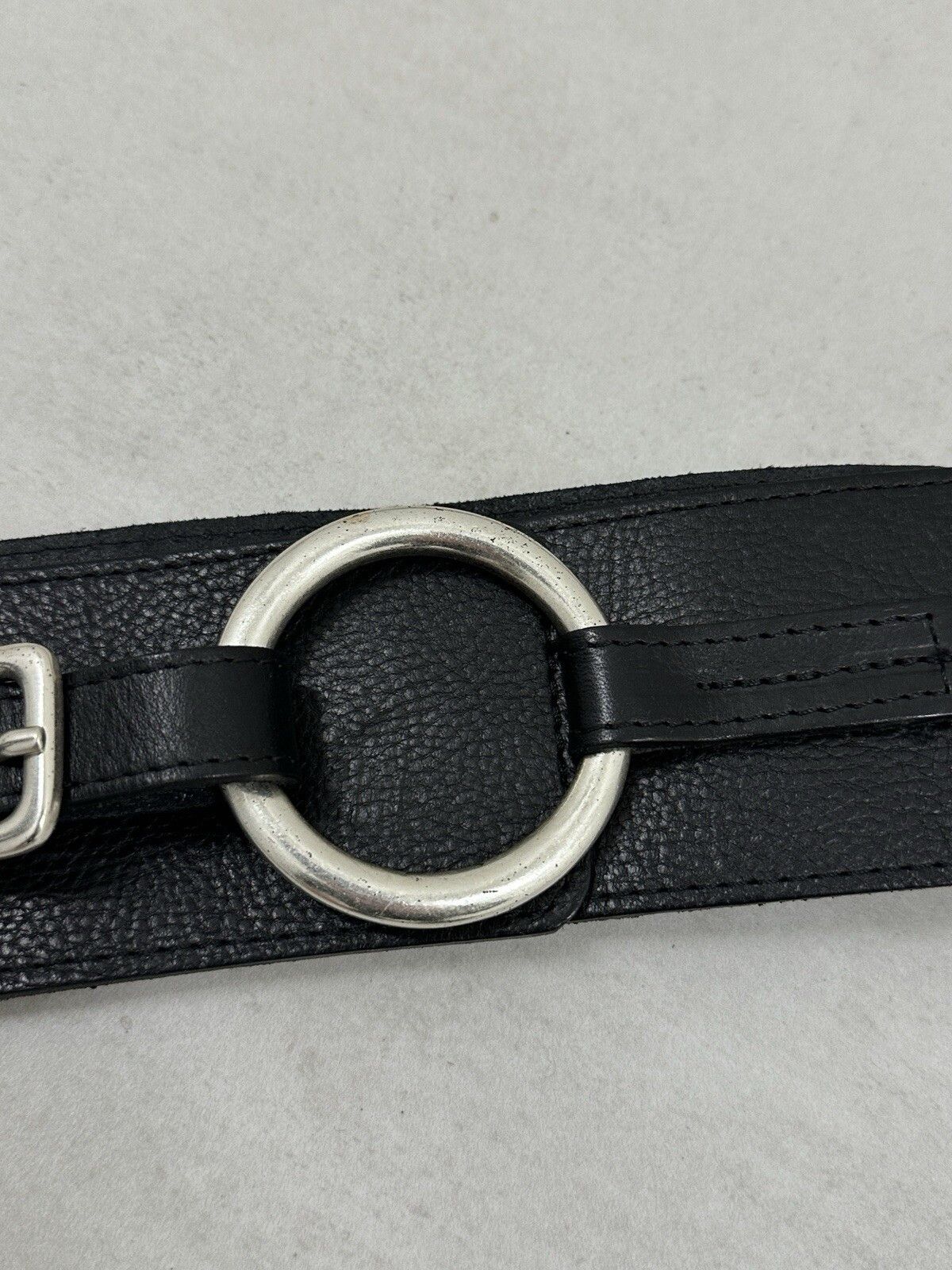 Vintage Kirsten Schjonning Denmark Womens Leather Wide Belt Rave y2k Size ONE SIZE - 5 Thumbnail
