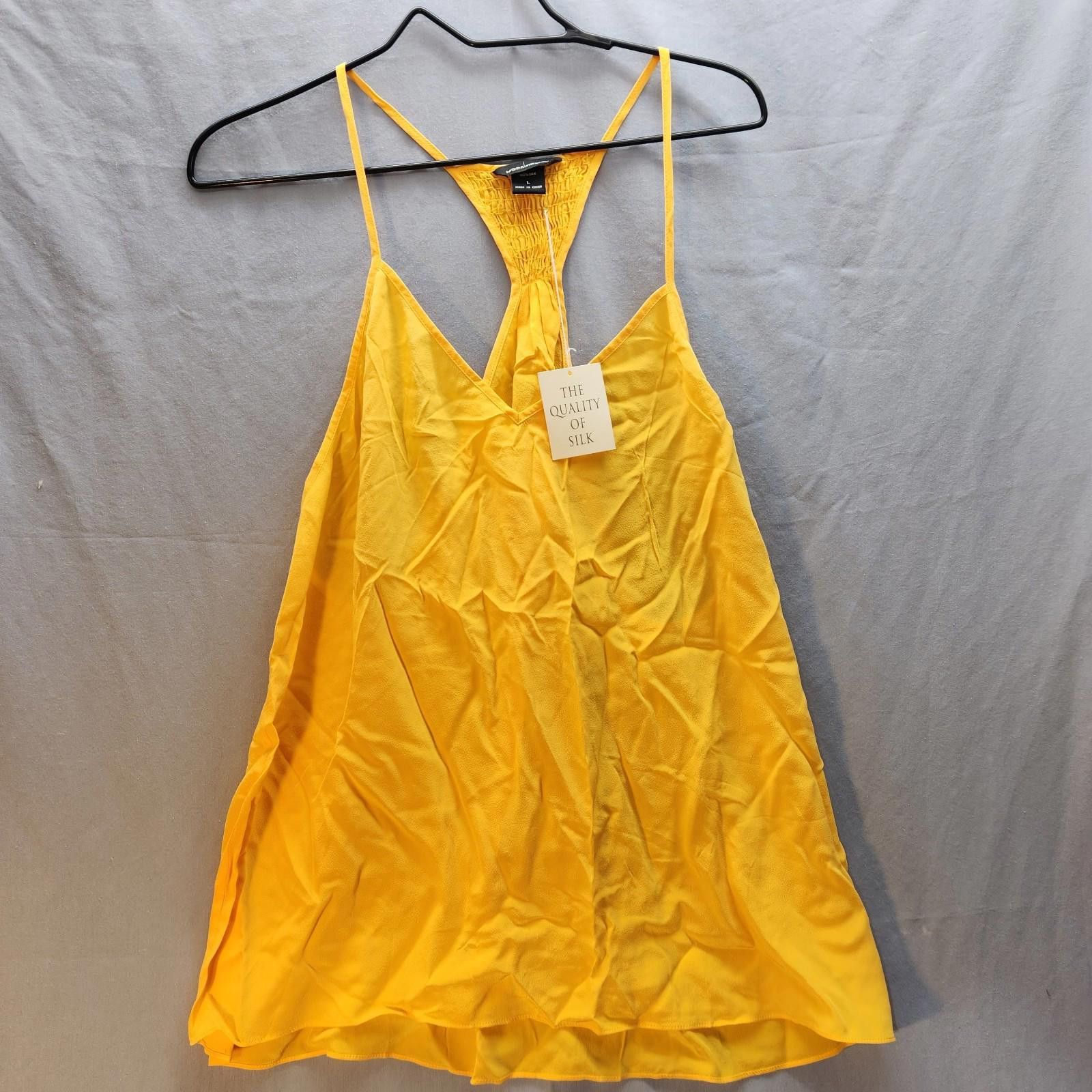 Club Monaco Moda International Yellow Silk Tank Size Large NWT Size L / US 10 / IT 46 - 1 Thumbnail